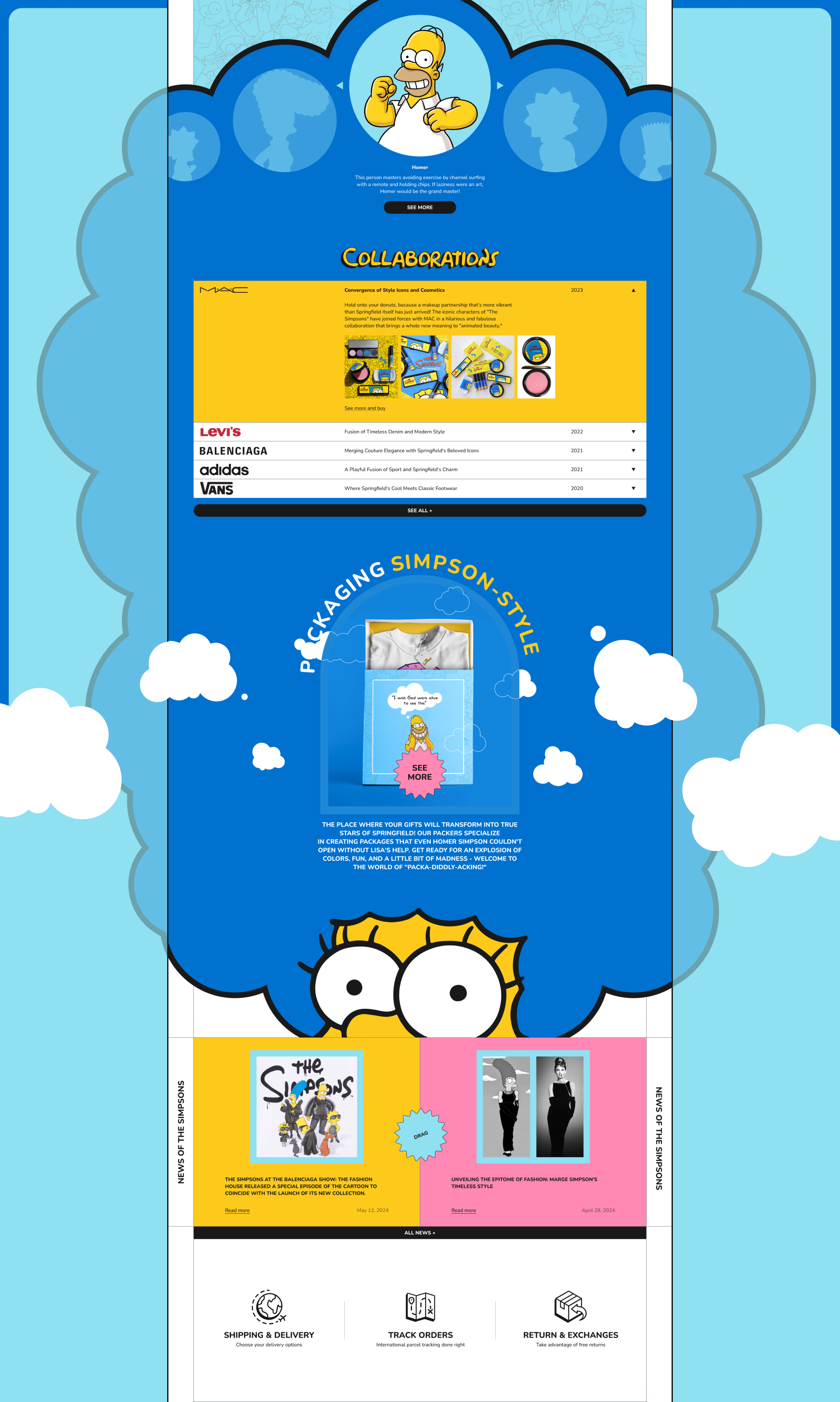 THE SIMPSONS - Fan Shop — Изображение №3 — Интерфейсы, Анимация на Dprofile