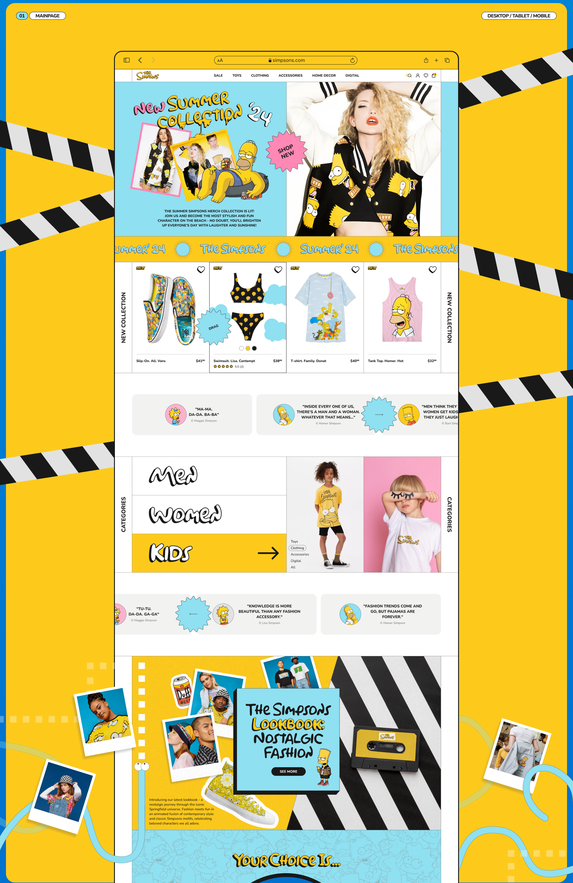 THE SIMPSONS - Fan Shop — Изображение №2 — Интерфейсы, Анимация на Dprofile