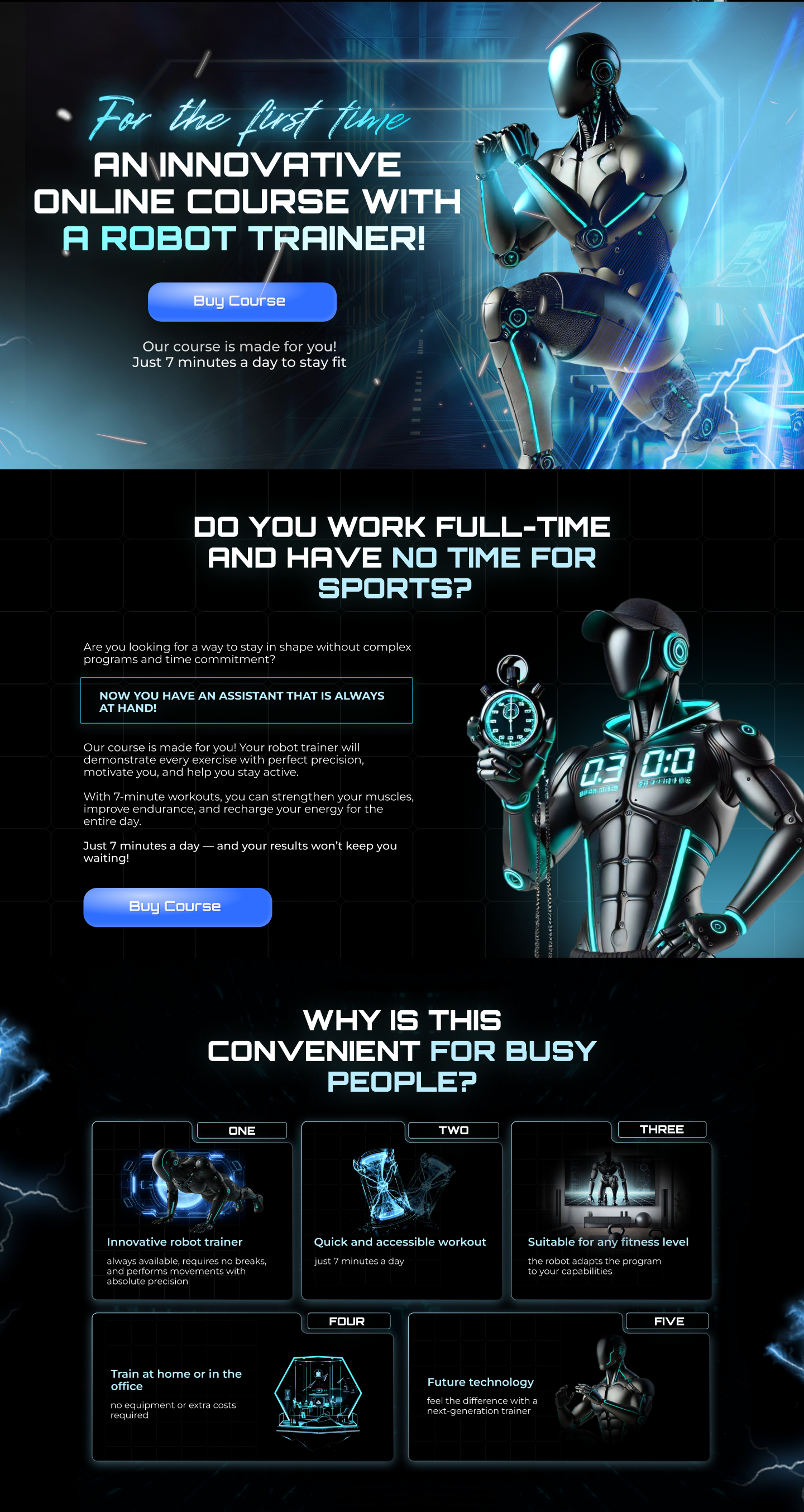 Landing page | Fitness with a robot trainer — Изображение №2 — Интерфейсы на Dprofile