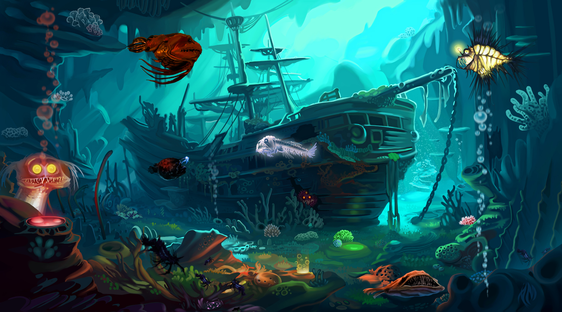 корабль морское дно — Изображение №1 — Иллюстрация на Dprofile