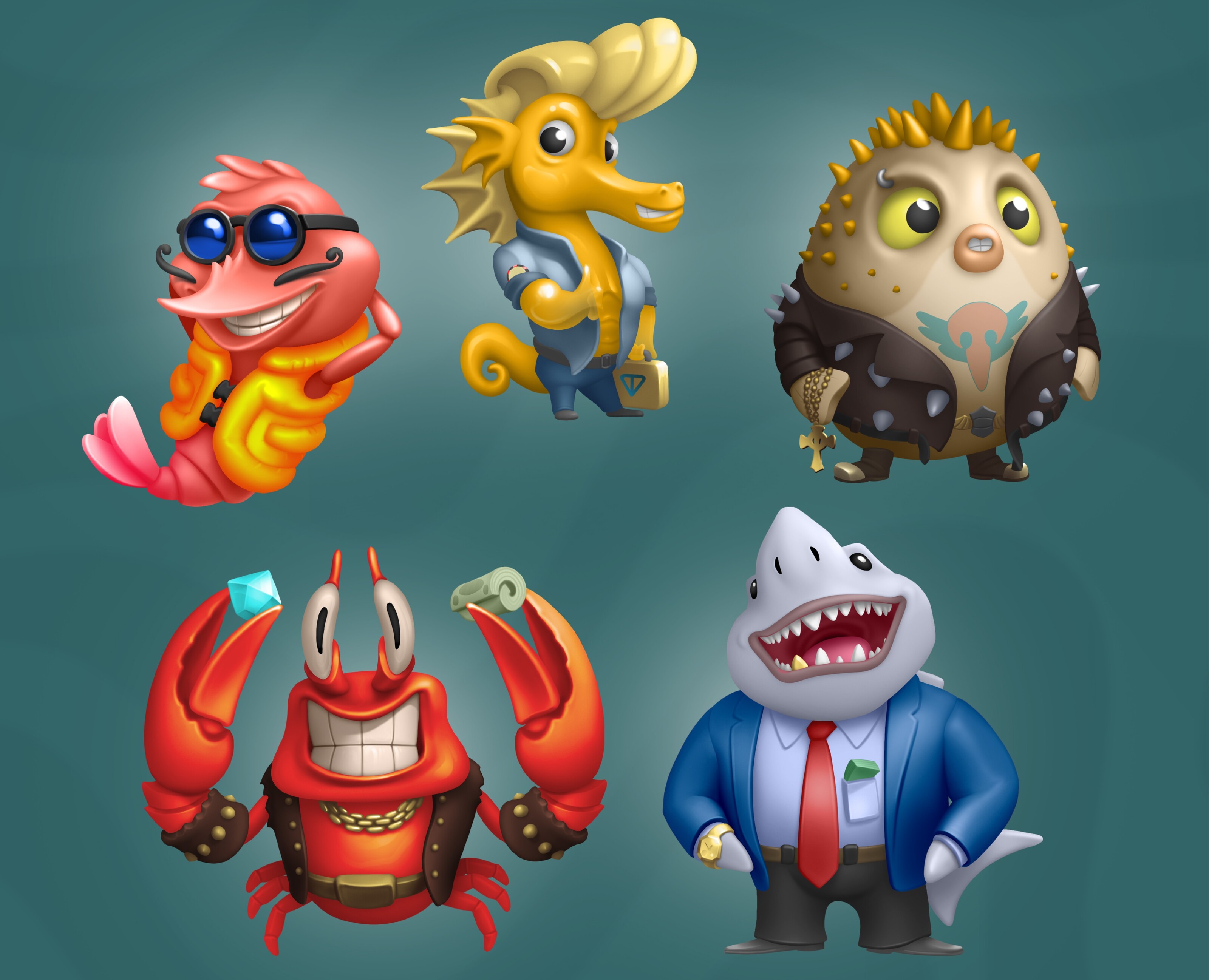 маскоты для  игры casual — Иллюстрация, Графика на Dprofile