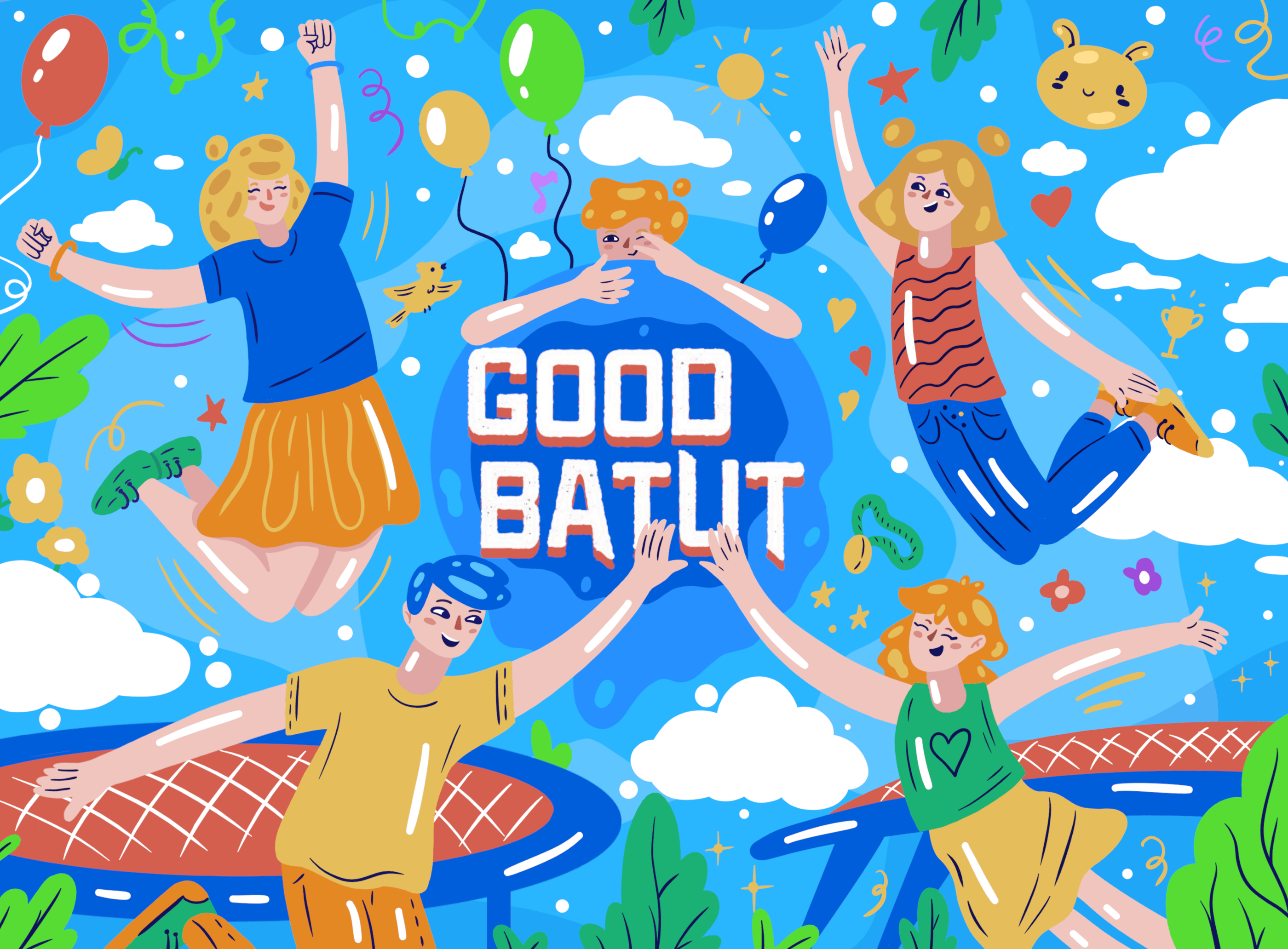 Коллекция иллюстрация для батутного центра "GOOD BATUT" — Изображение №3 — Брендинг, Иллюстрация на Dprofile