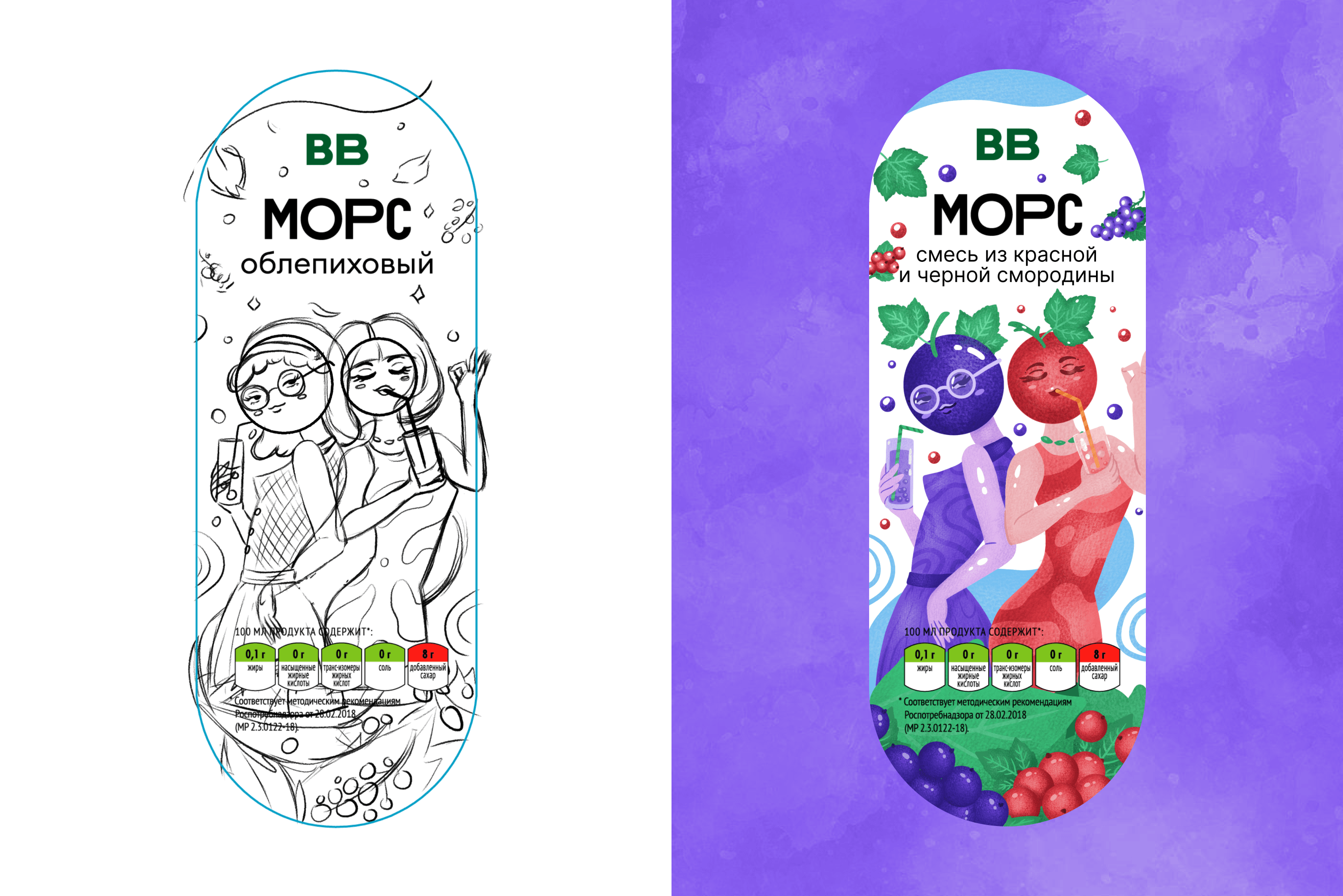 Этикетки для МОРС и ВкусВилл — Изображение №11 — Брендинг, Иллюстрация на Dprofile