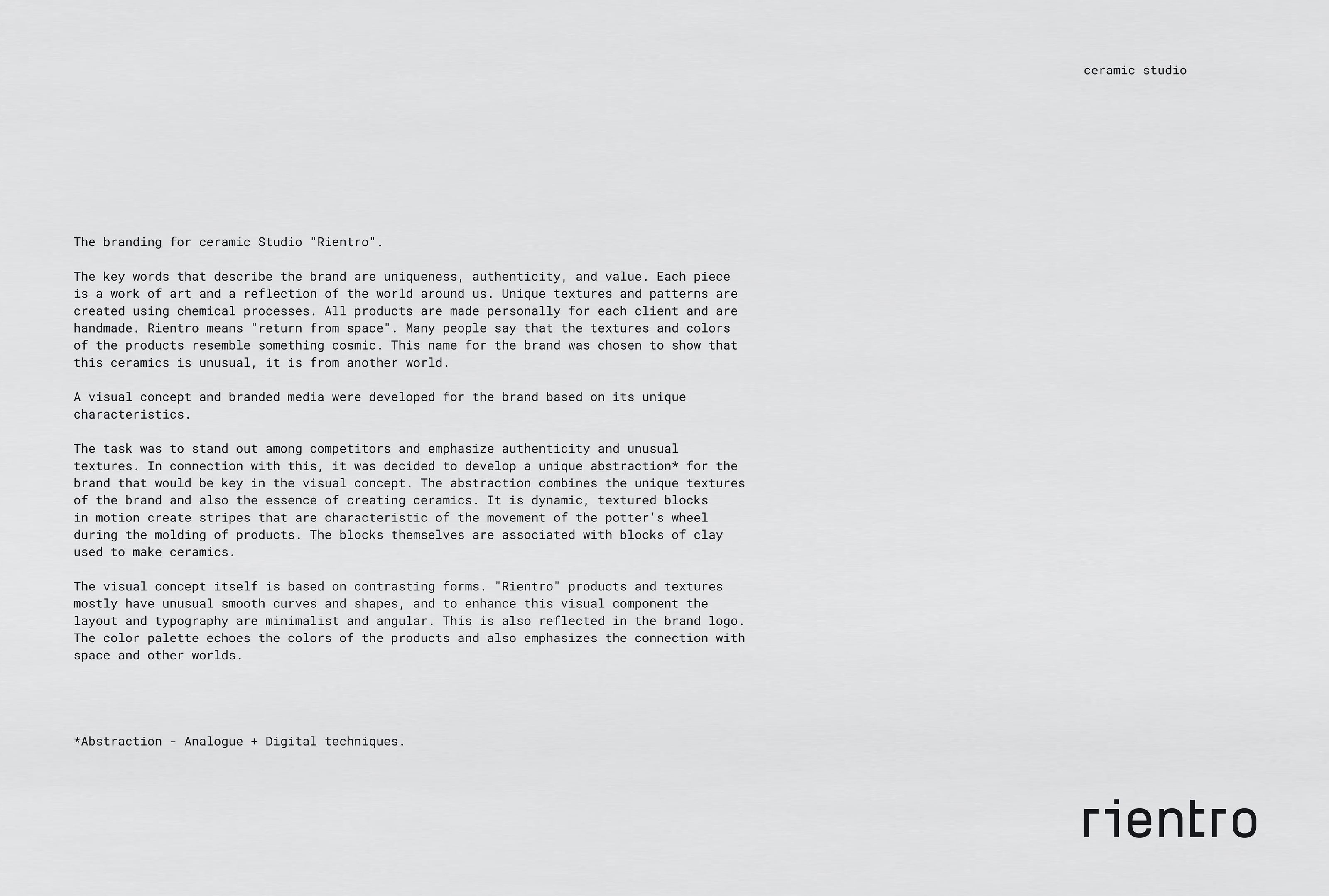 "Rientro" ceramic studio (branding) — Изображение №12 — Брендинг на Dprofile