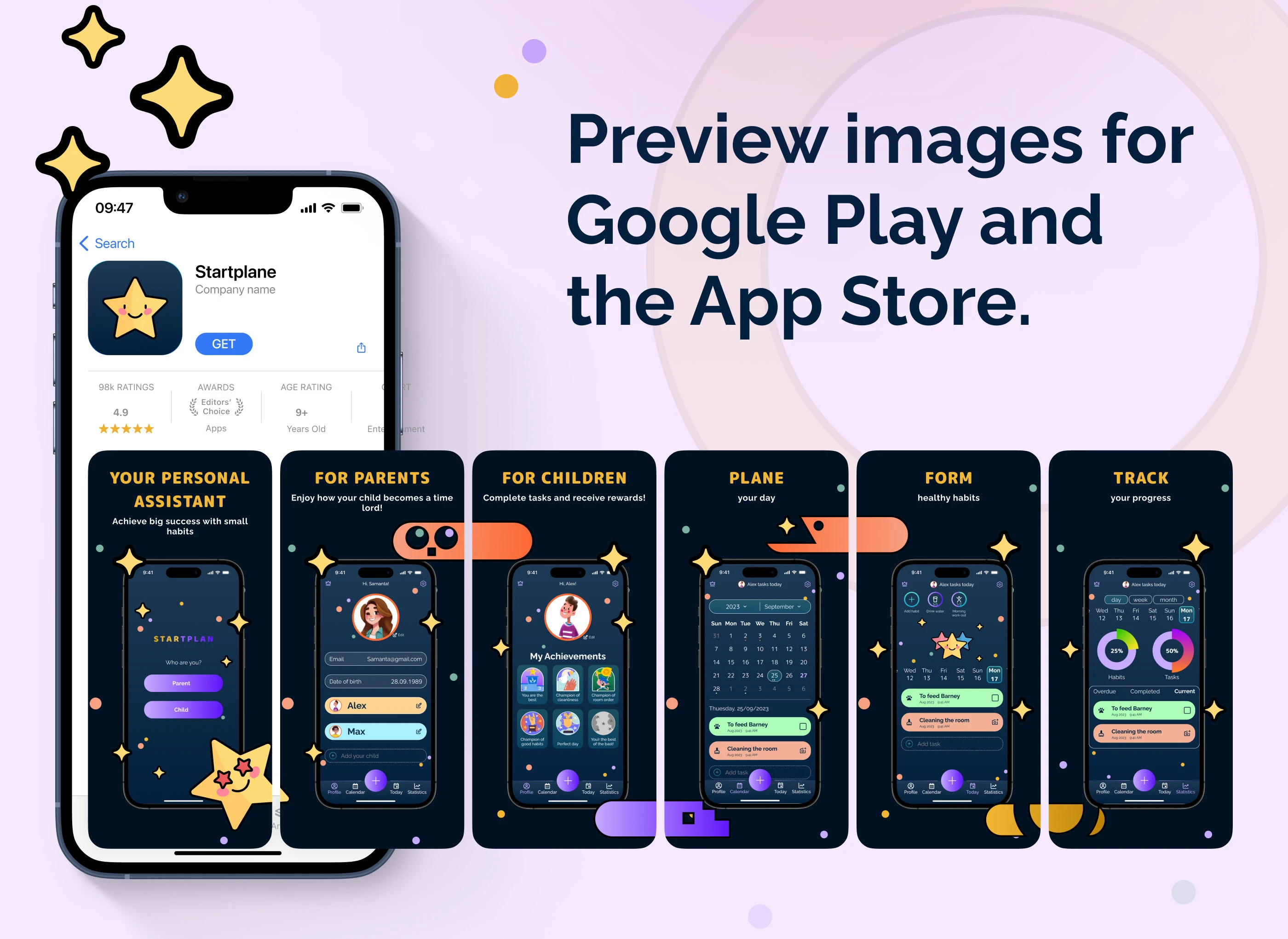Mobile App приложение планер для детей — Изображение №8 — Интерфейсы, Анимация на Dprofile
