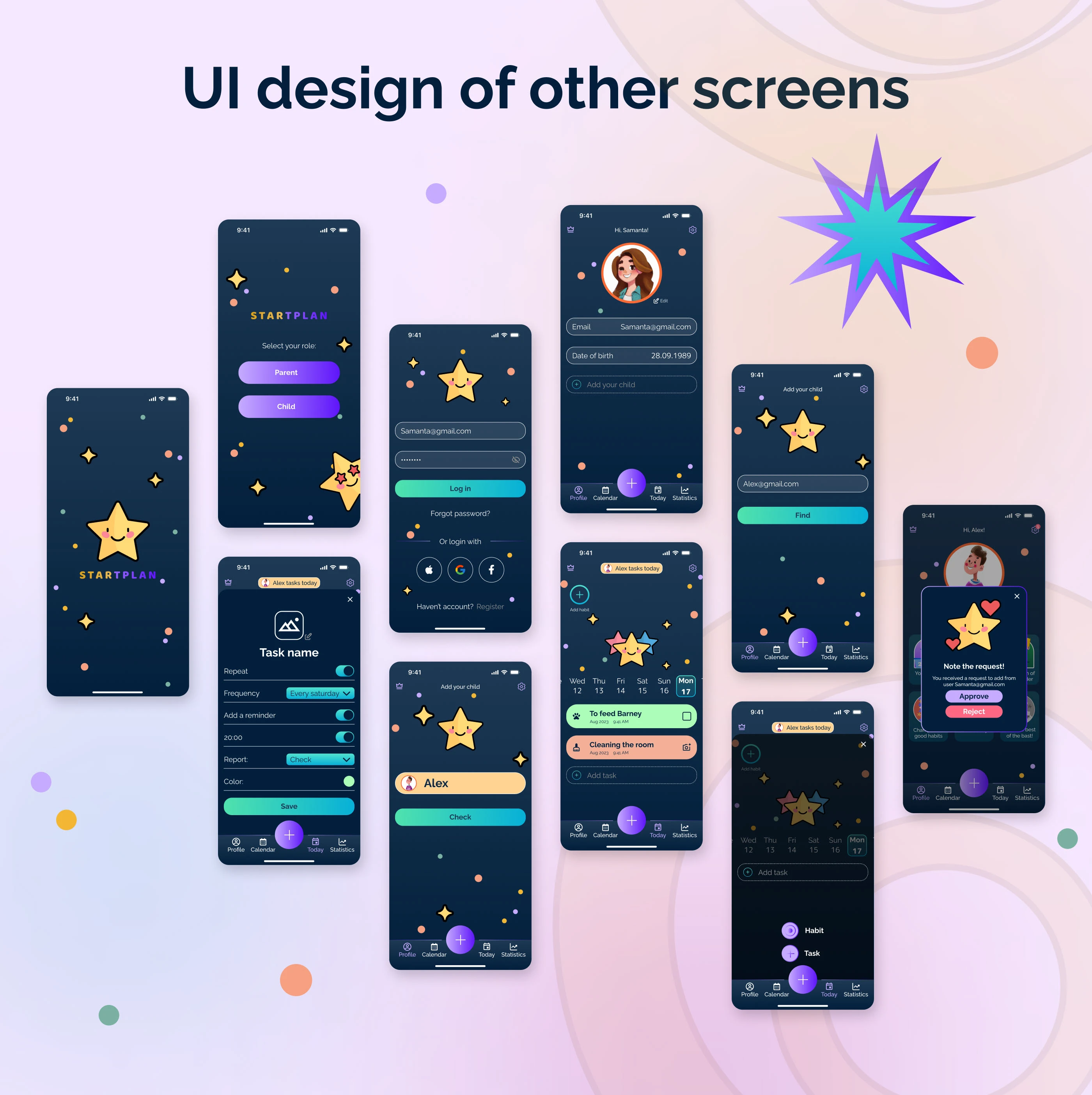 Mobile App приложение планер для детей — Изображение №11 — Интерфейсы, Анимация на Dprofile