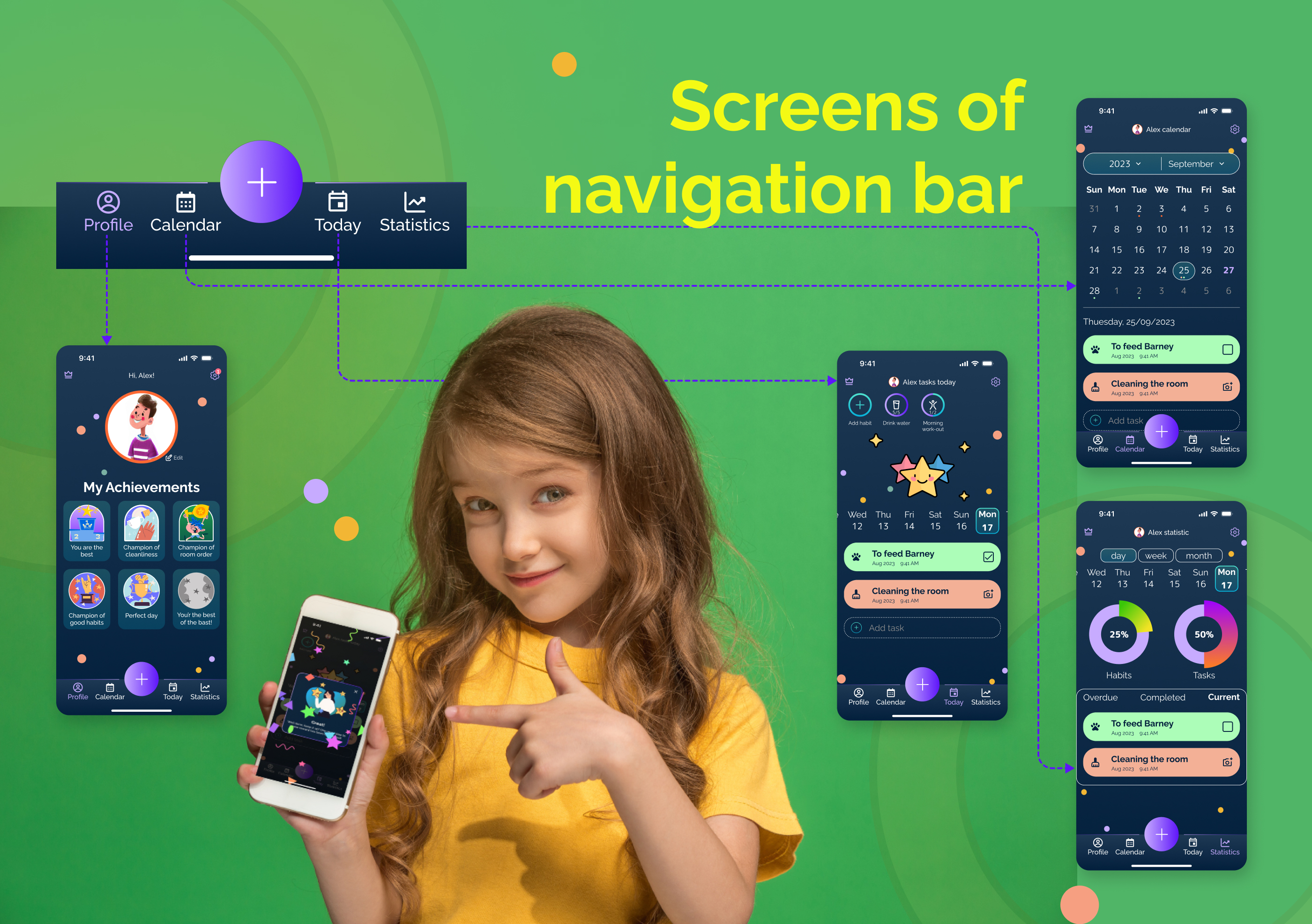 Mobile App приложение планер для детей — Изображение №12 — Интерфейсы, Анимация на Dprofile