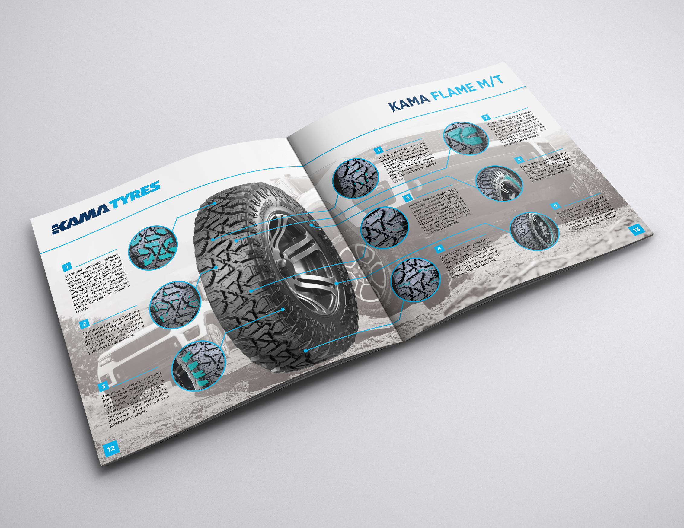 Буклет «Шины повышенной проходимости Kama Tyres» — Изображение №6 — Графика, Маркетинг на Dprofile