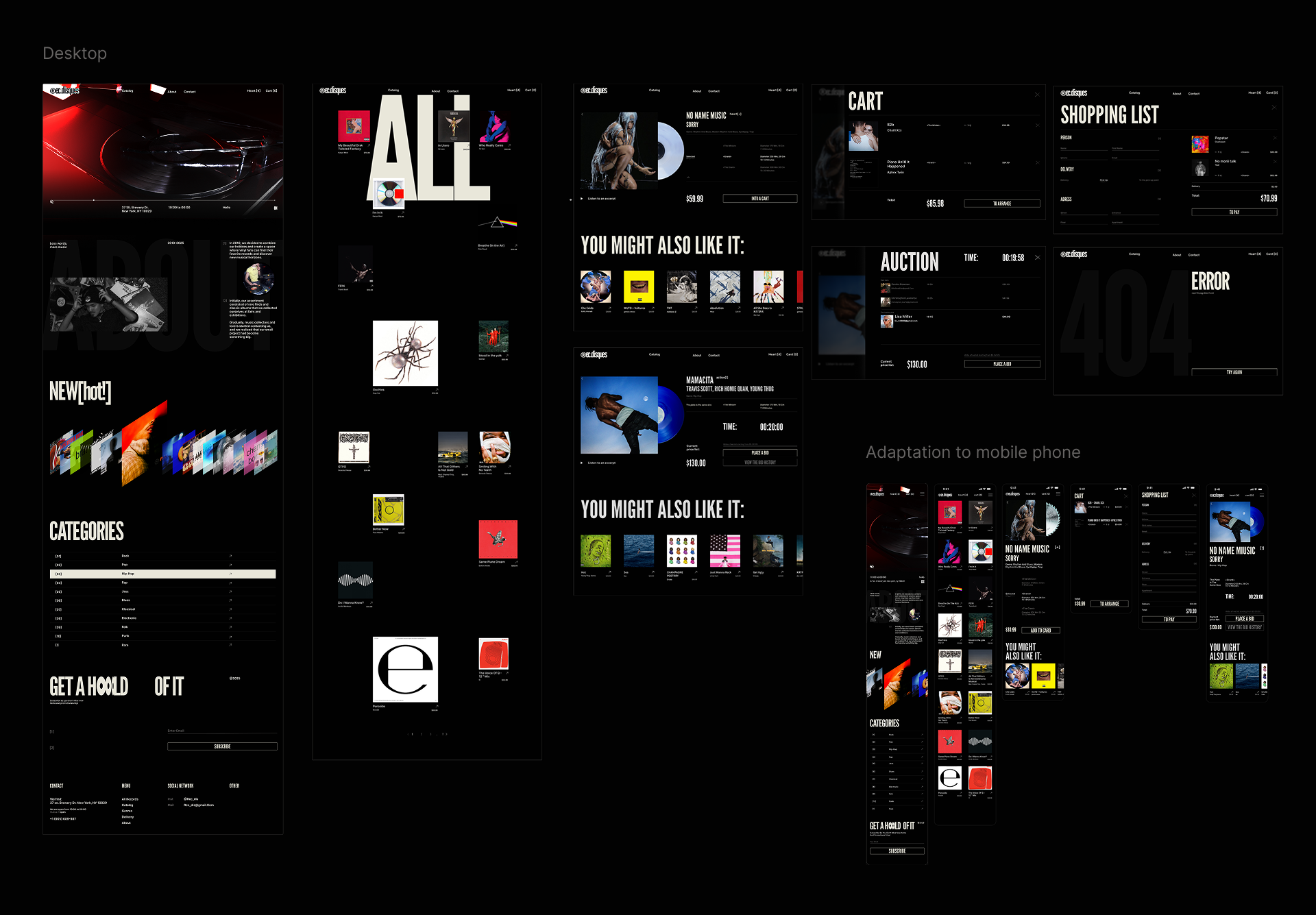 ®ec.disques! WEBSITE: VINYL RECORDS — Изображение №6 — Интерфейсы, Анимация на Dprofile