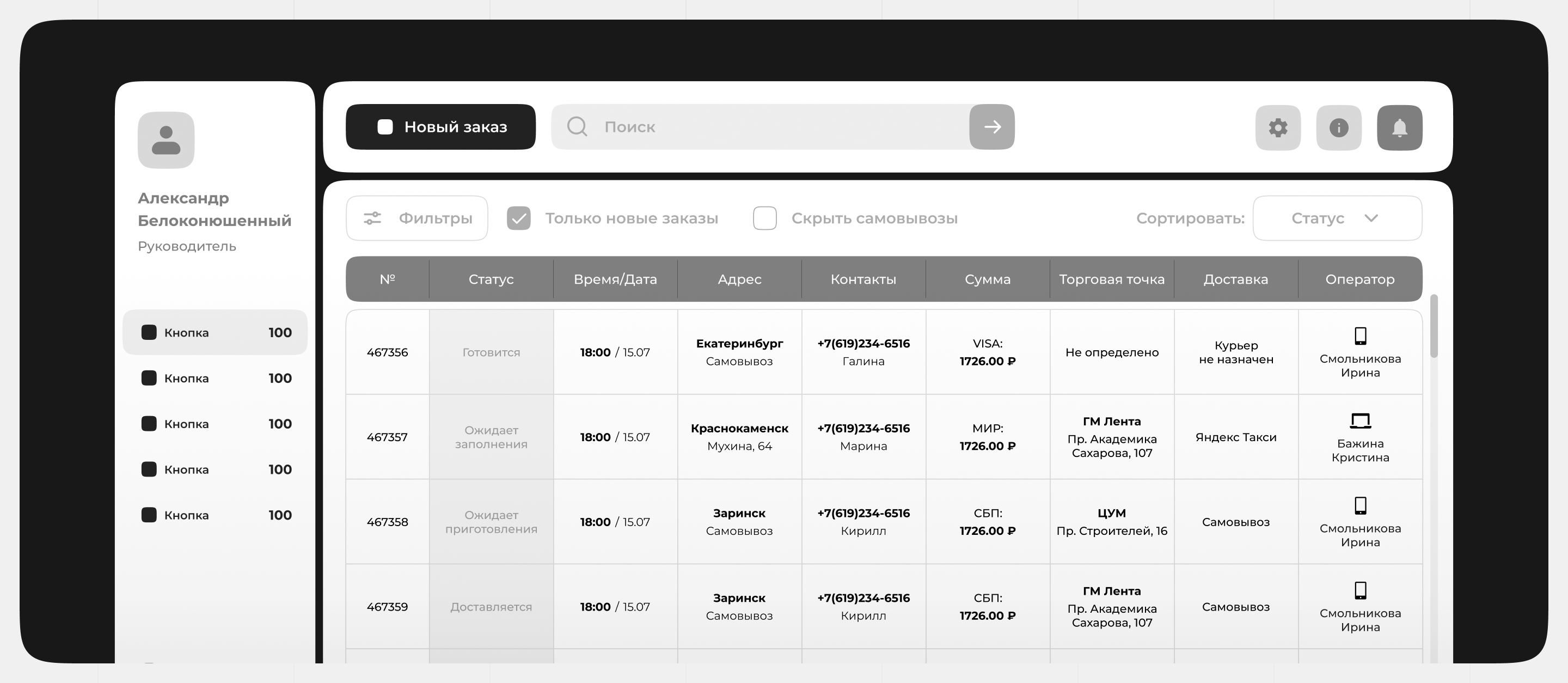 CRM-system — Изображение №3 — Интерфейсы на Dprofile