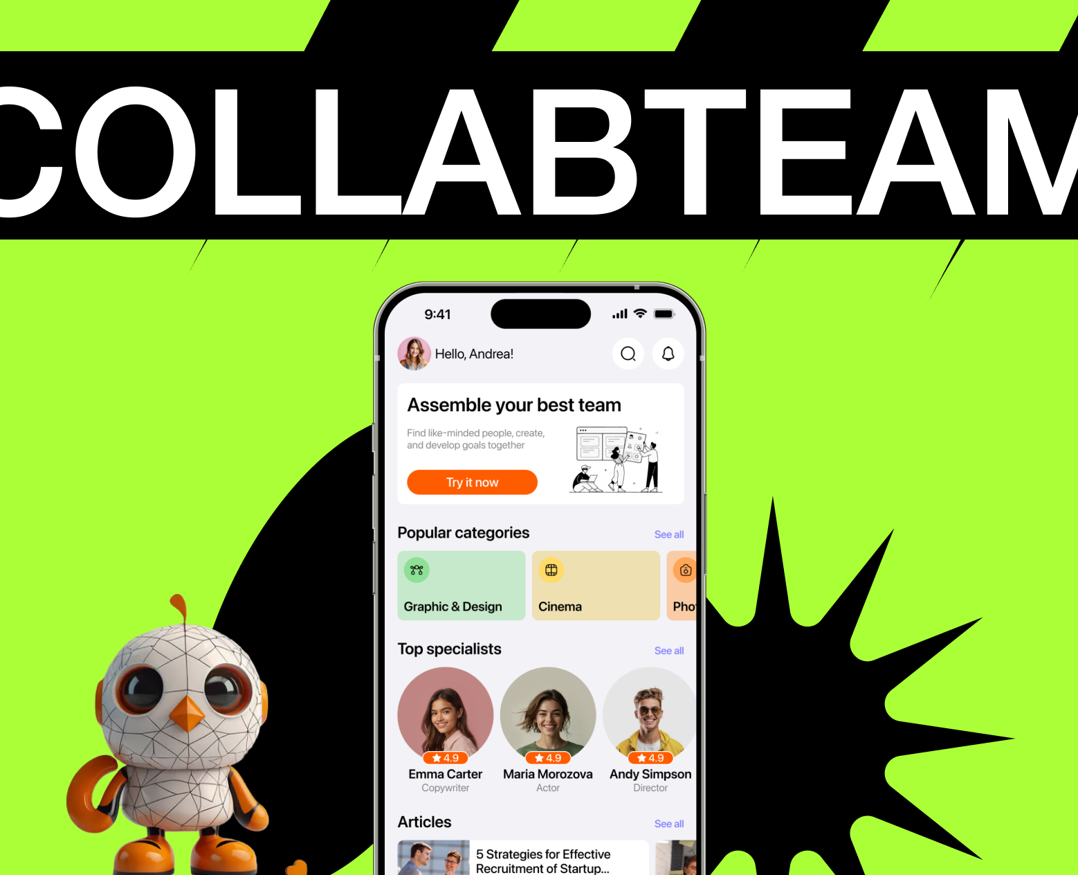Search Team service | Mobile App — Интерфейсы, Графика на Dprofile