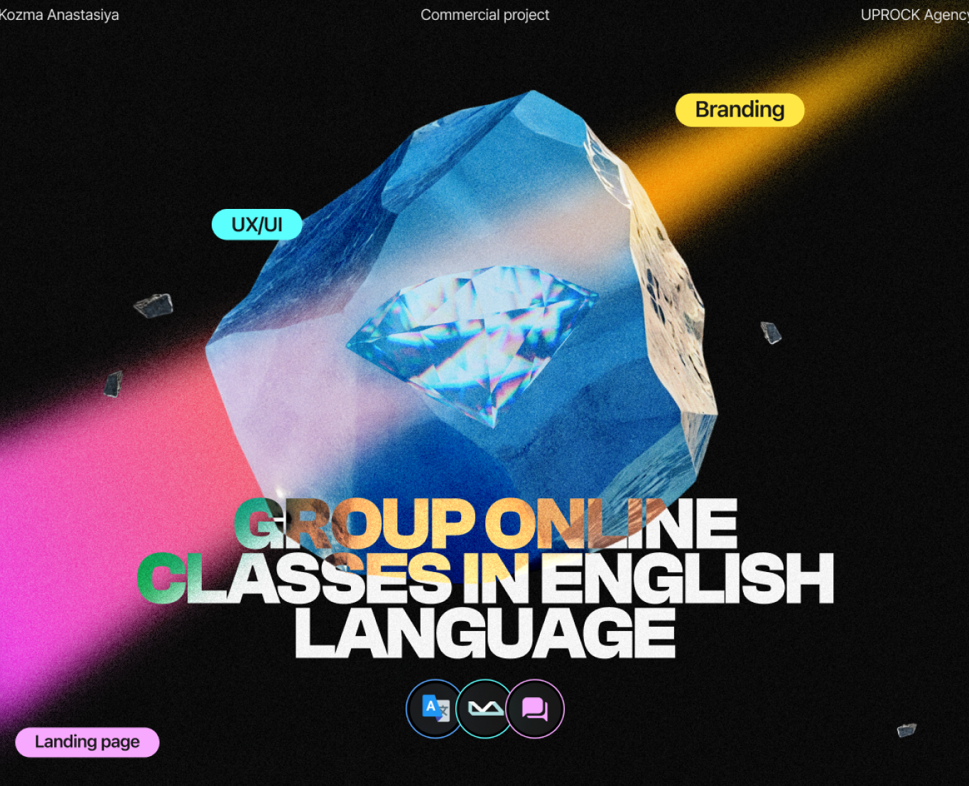 V.Belova English school_commercial project — Интерфейсы, Брендинг на Dprofile