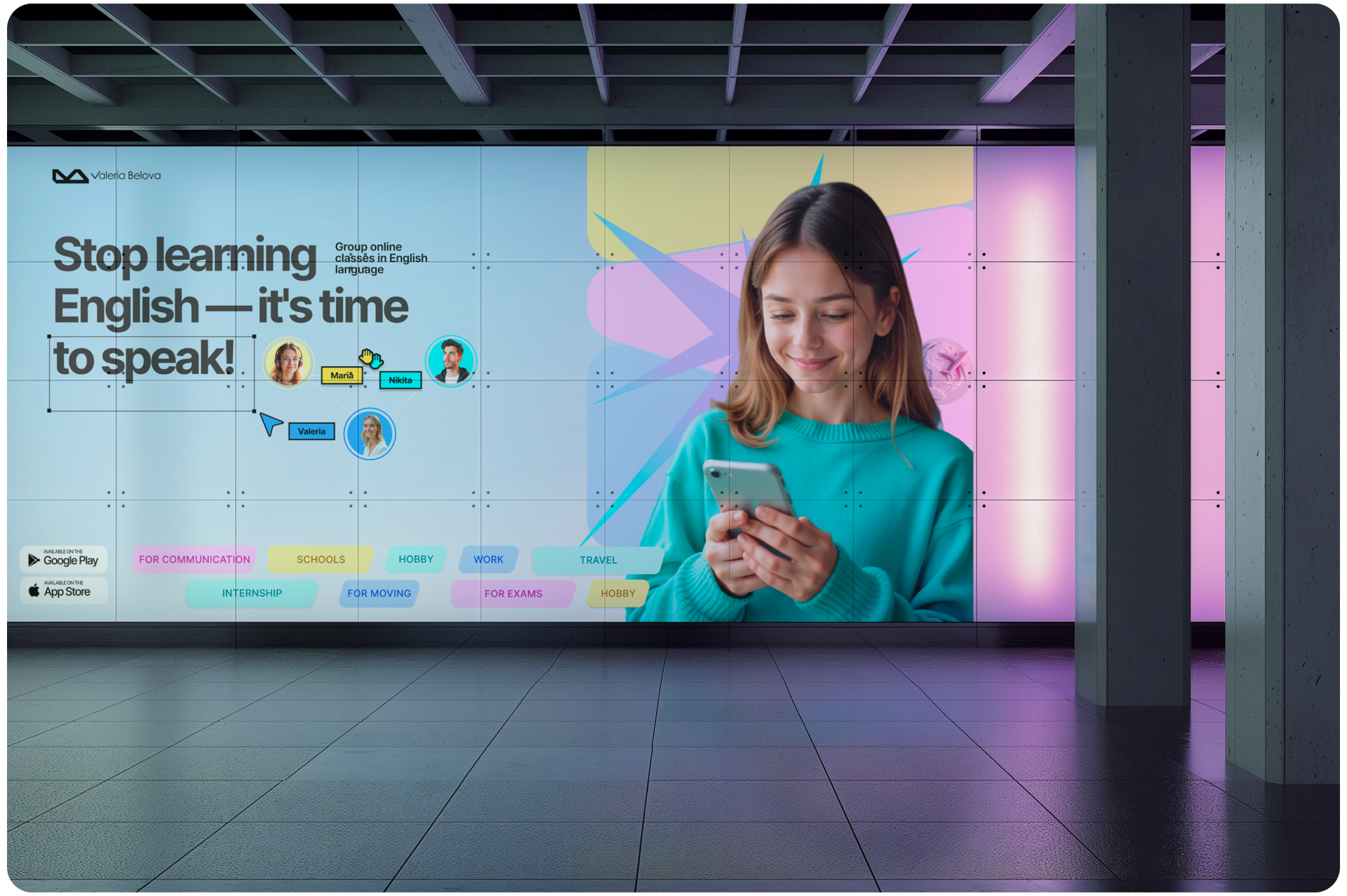 V.Belova English school_commercial project — Изображение №10 — Интерфейсы, Брендинг на Dprofile