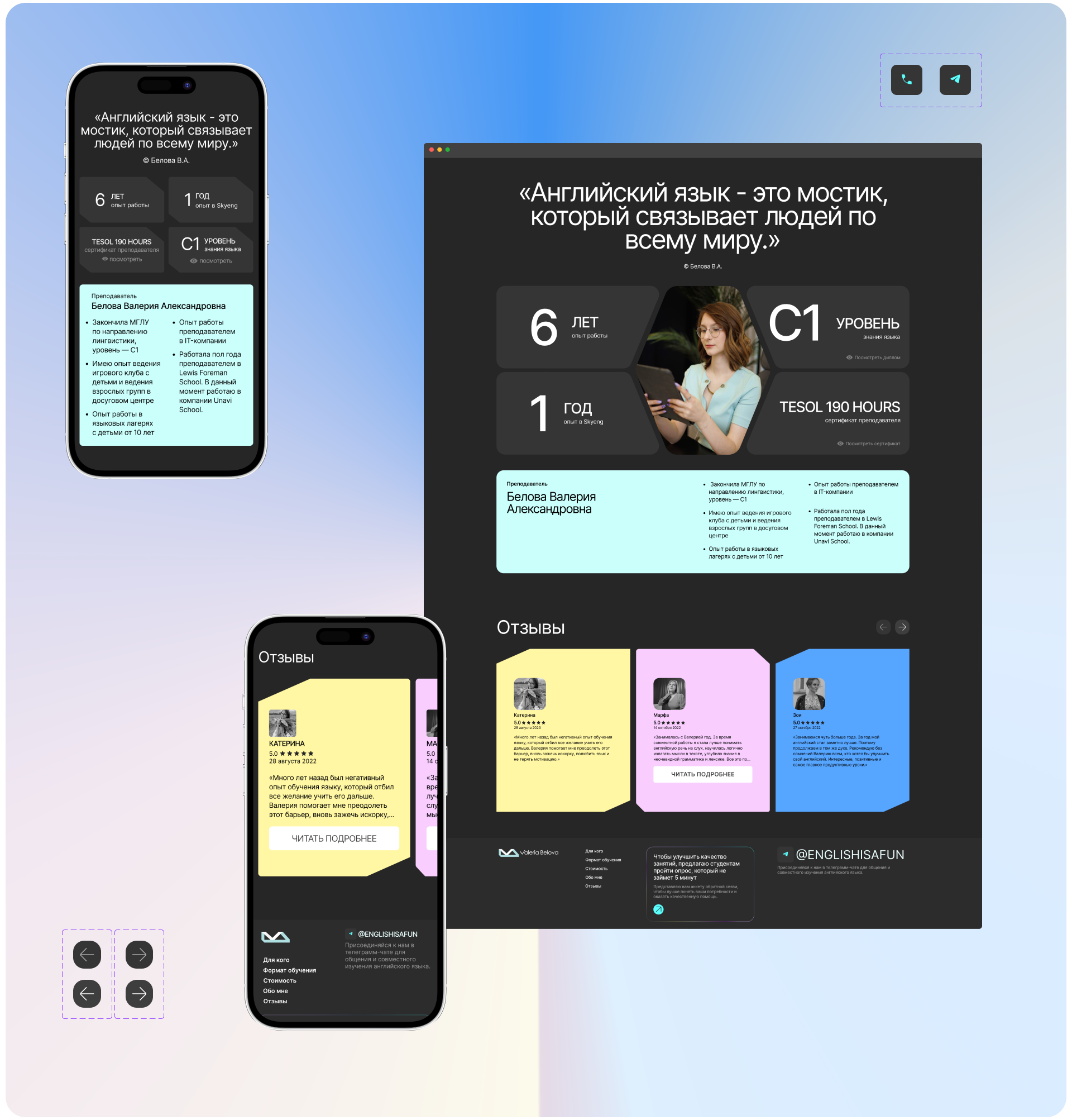 V.Belova English school_commercial project — Изображение №12 — Интерфейсы, Брендинг на Dprofile