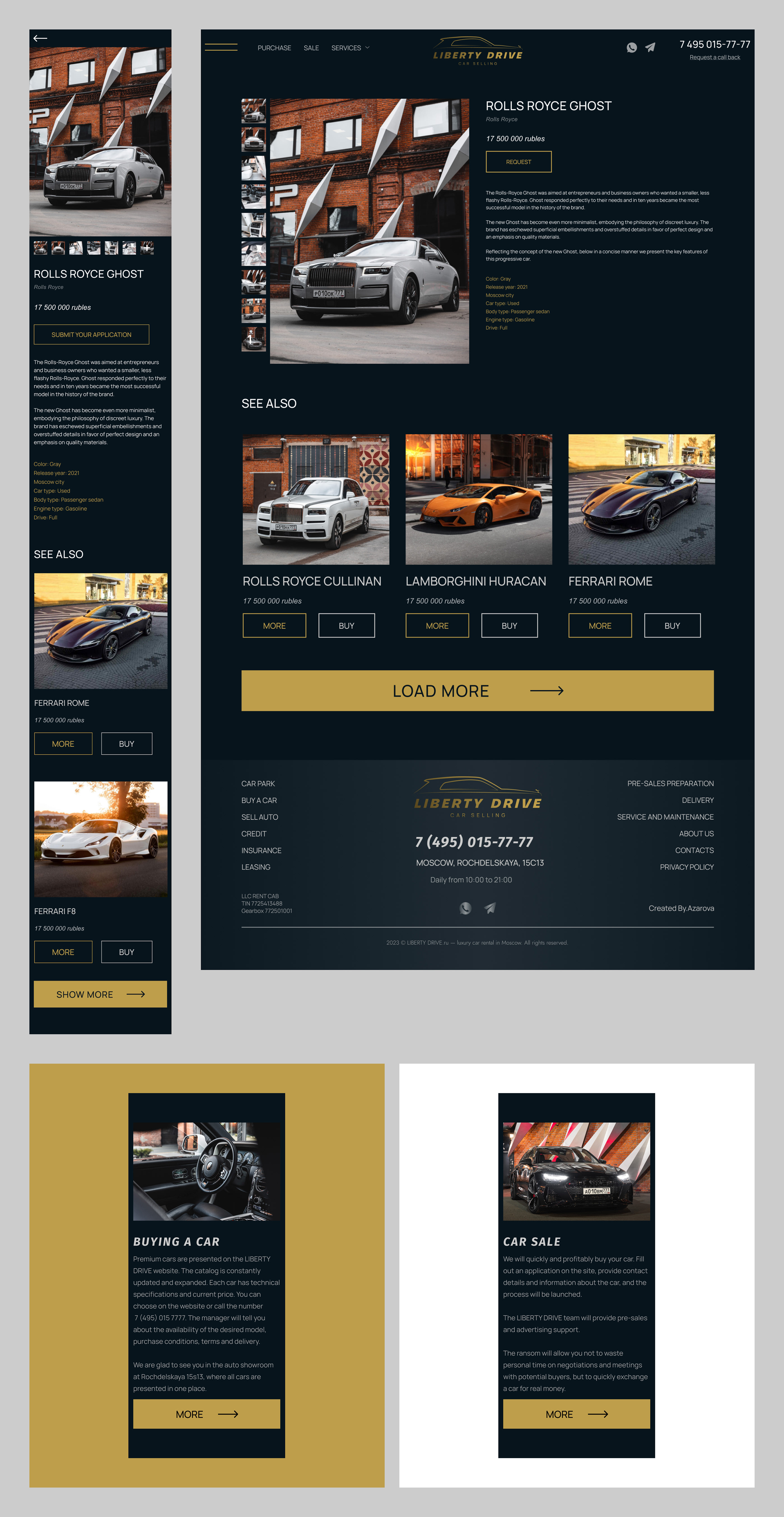 Аренда элитных авто | Автопарк | Прокат автомобилей — Изображение №8 — Интерфейсы на Dprofile