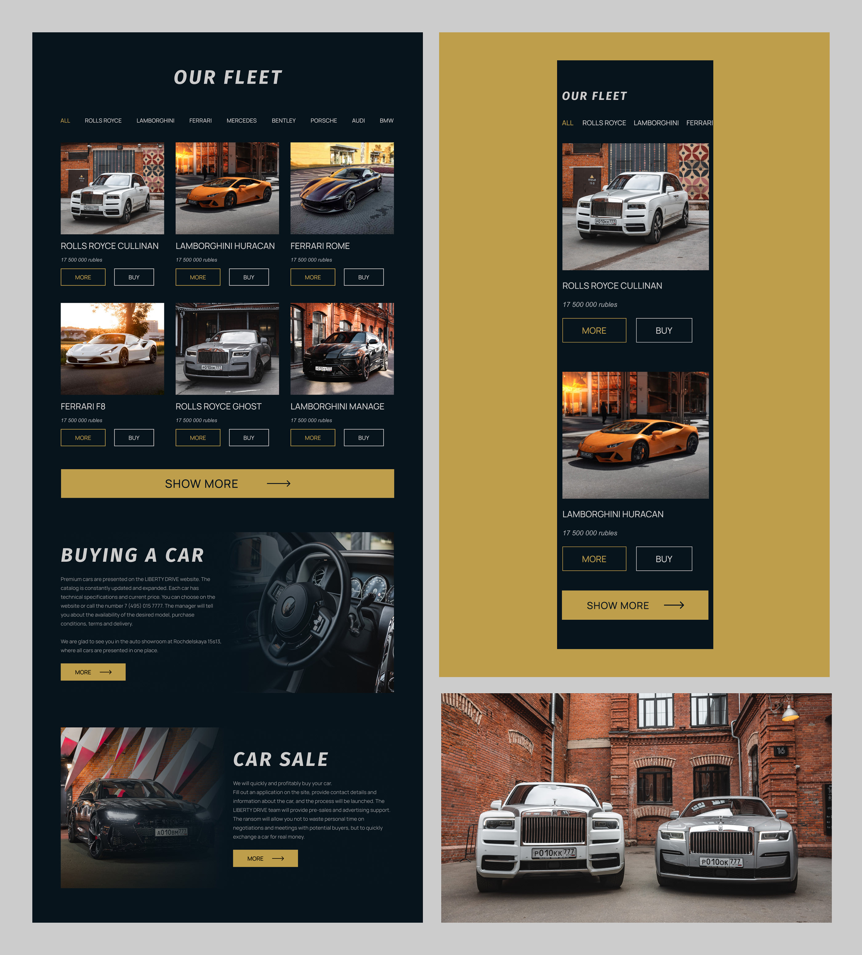 Аренда элитных авто | Автопарк | Прокат автомобилей — Изображение №5 — Интерфейсы на Dprofile