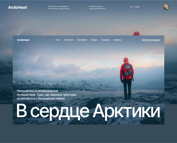 Лендинг «Экспедиции в Арктику» на Dprofile