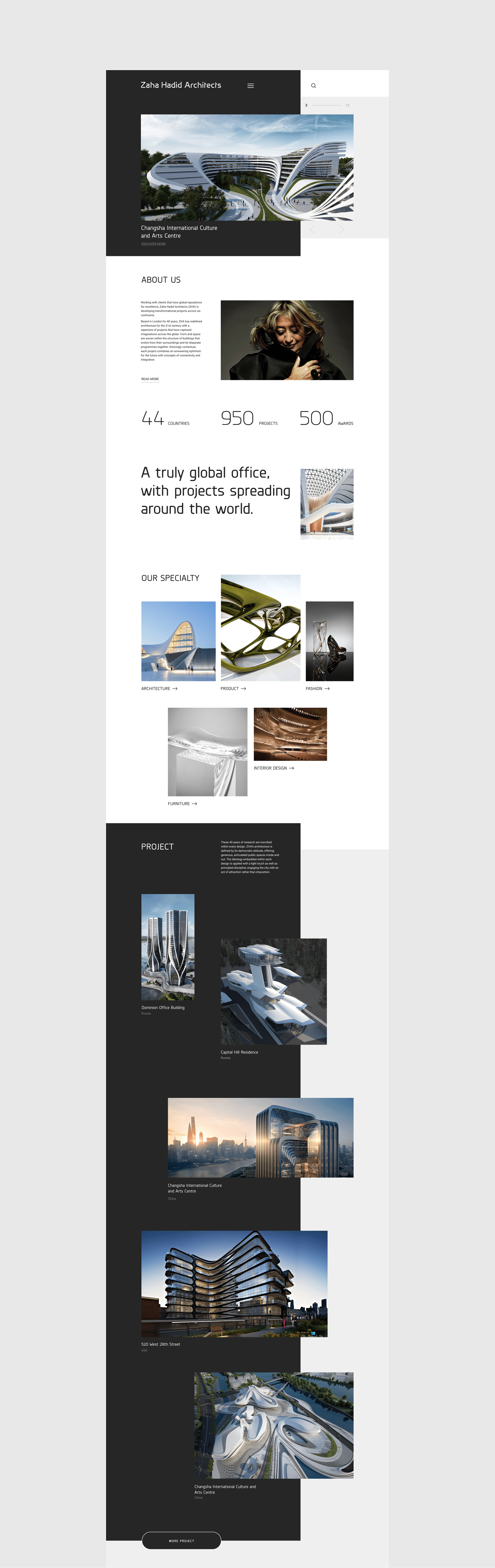 Zaha Hadid Architects Website — Изображение №2 — Интерфейсы на Dprofile