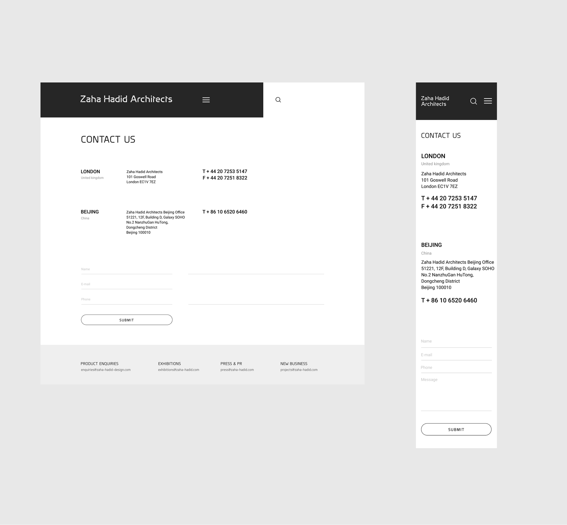 Zaha Hadid Architects Website — Изображение №10 — Интерфейсы на Dprofile