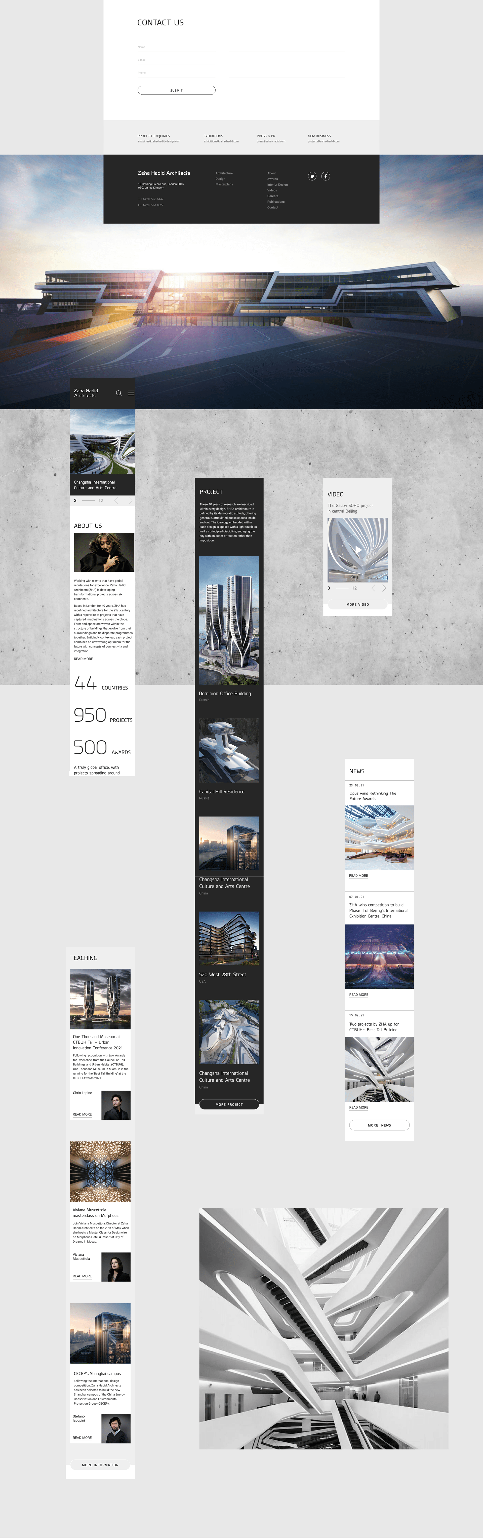Zaha Hadid Architects Website — Изображение №4 — Интерфейсы на Dprofile
