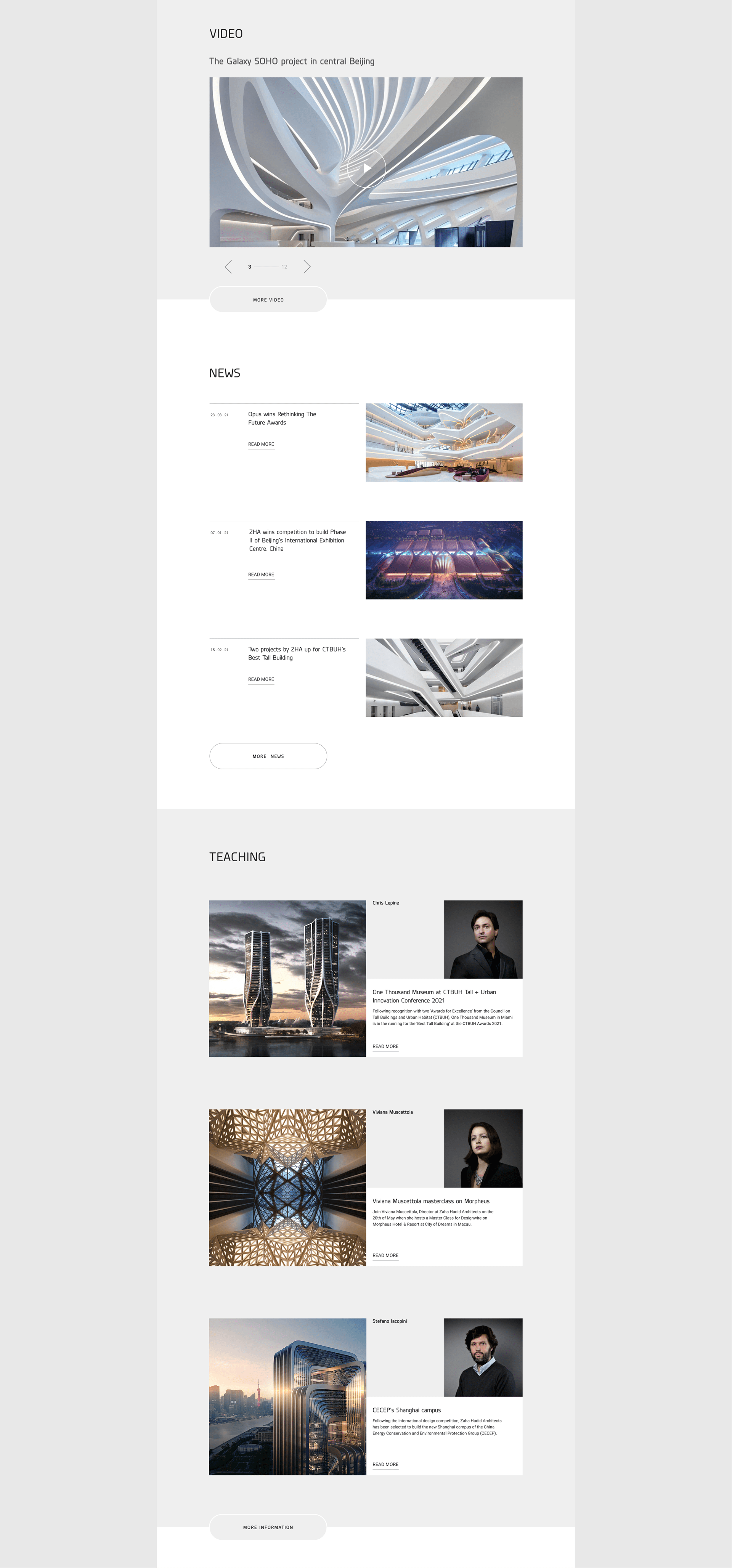 Zaha Hadid Architects Website — Изображение №3 — Интерфейсы на Dprofile