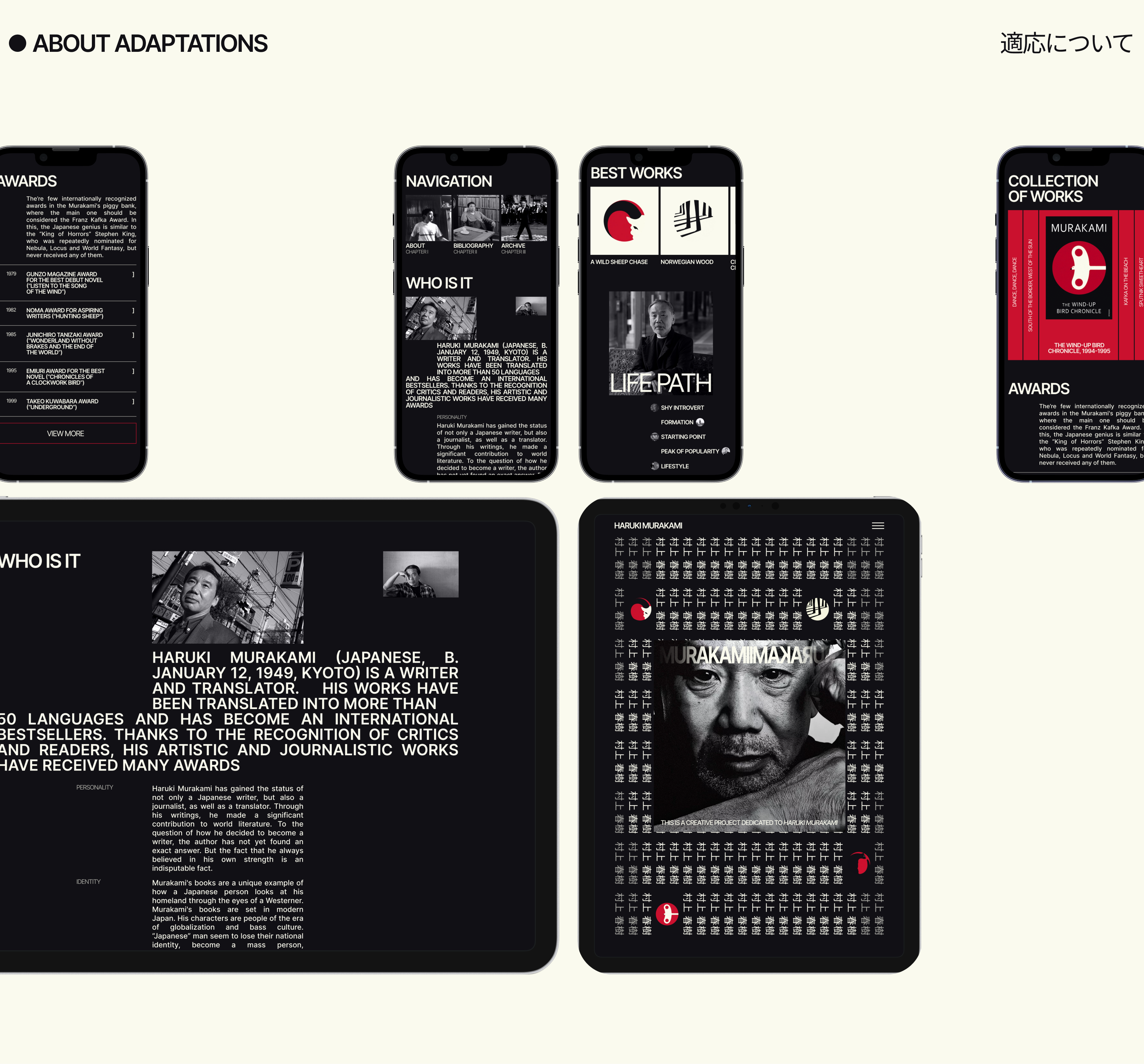 Haruki Murakami | Design concept — Изображение №5 — Интерфейсы, Брендинг на Dprofile