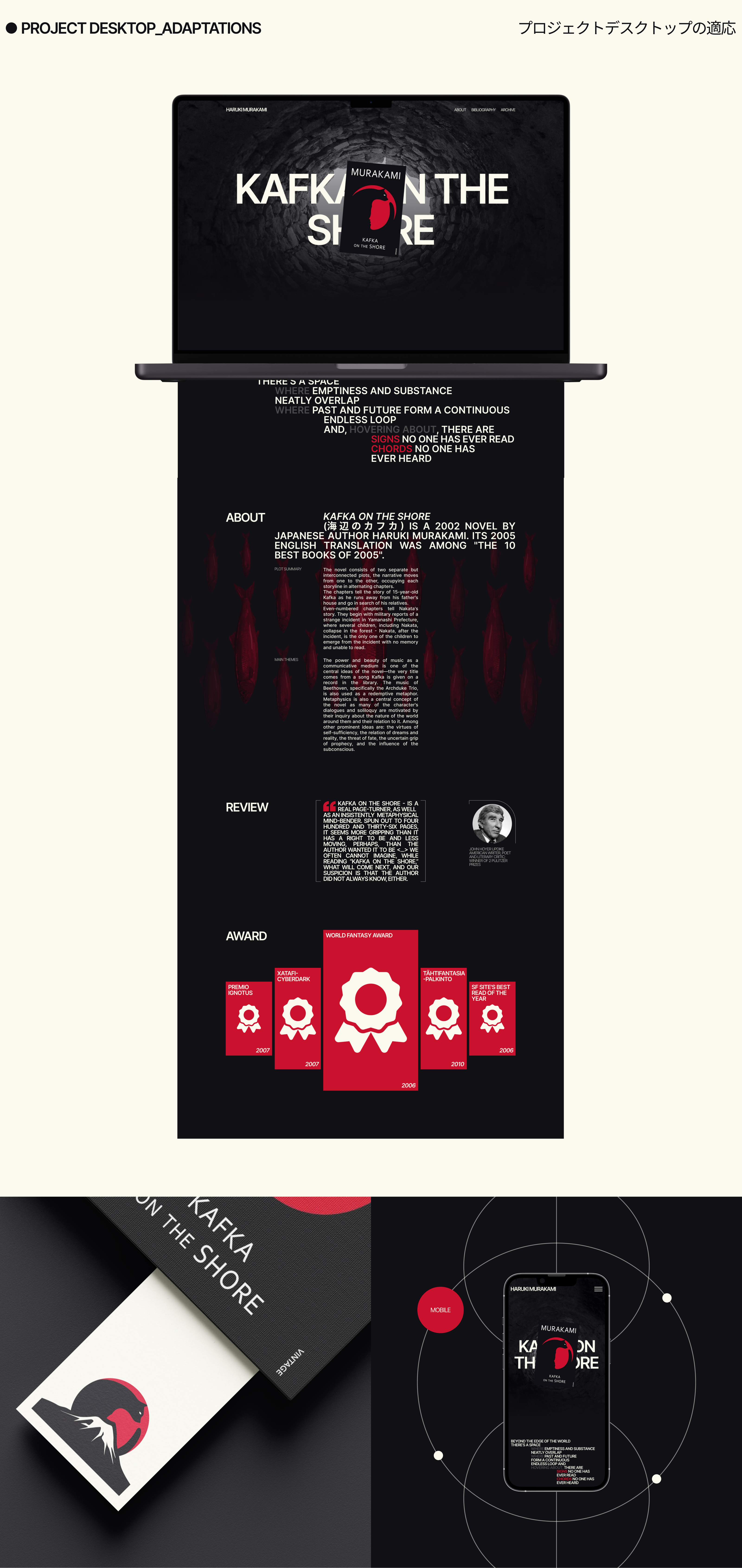Haruki Murakami | Design concept — Изображение №9 — Интерфейсы, Брендинг на Dprofile
