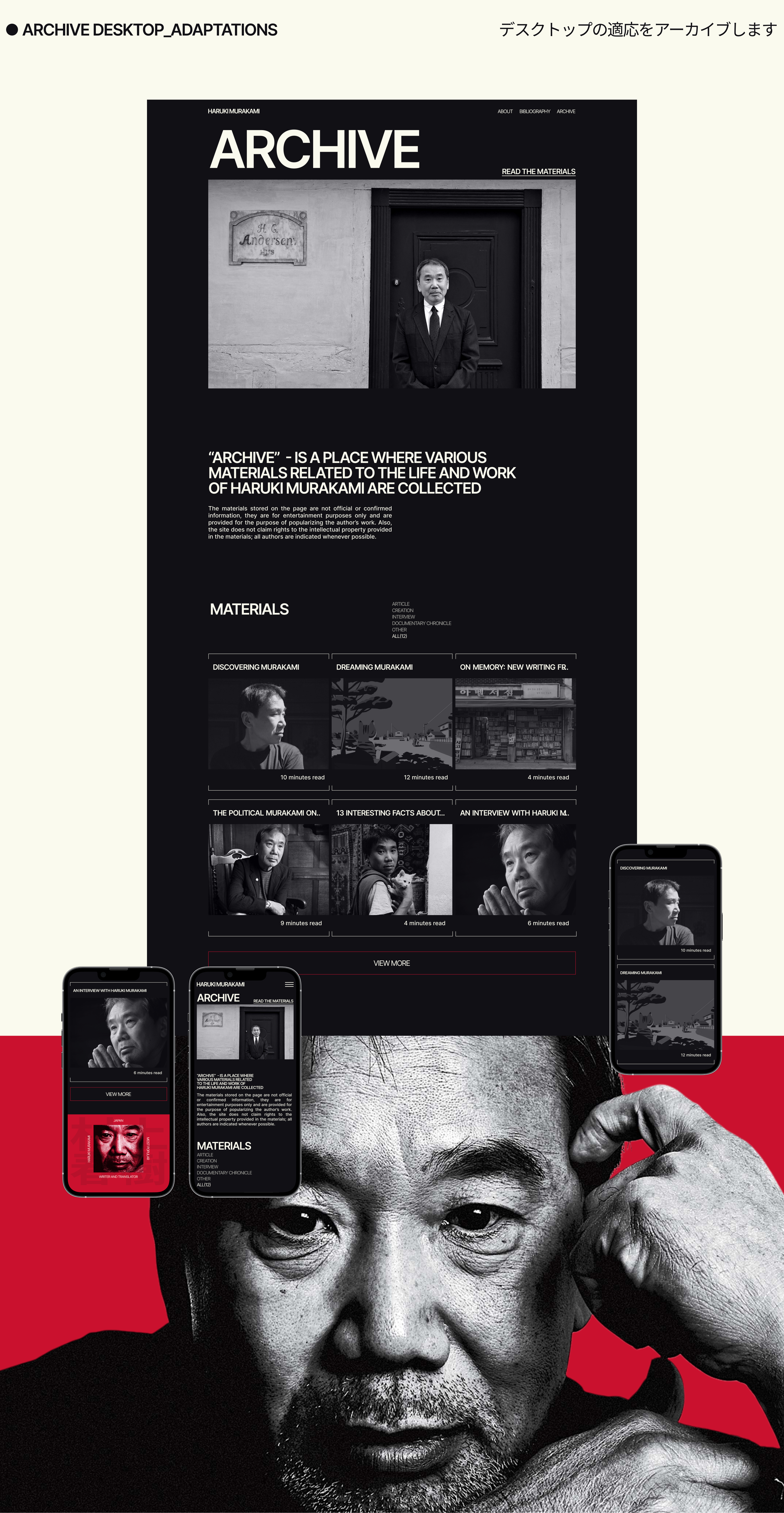 Haruki Murakami | Design concept — Изображение №11 — Интерфейсы, Брендинг на Dprofile
