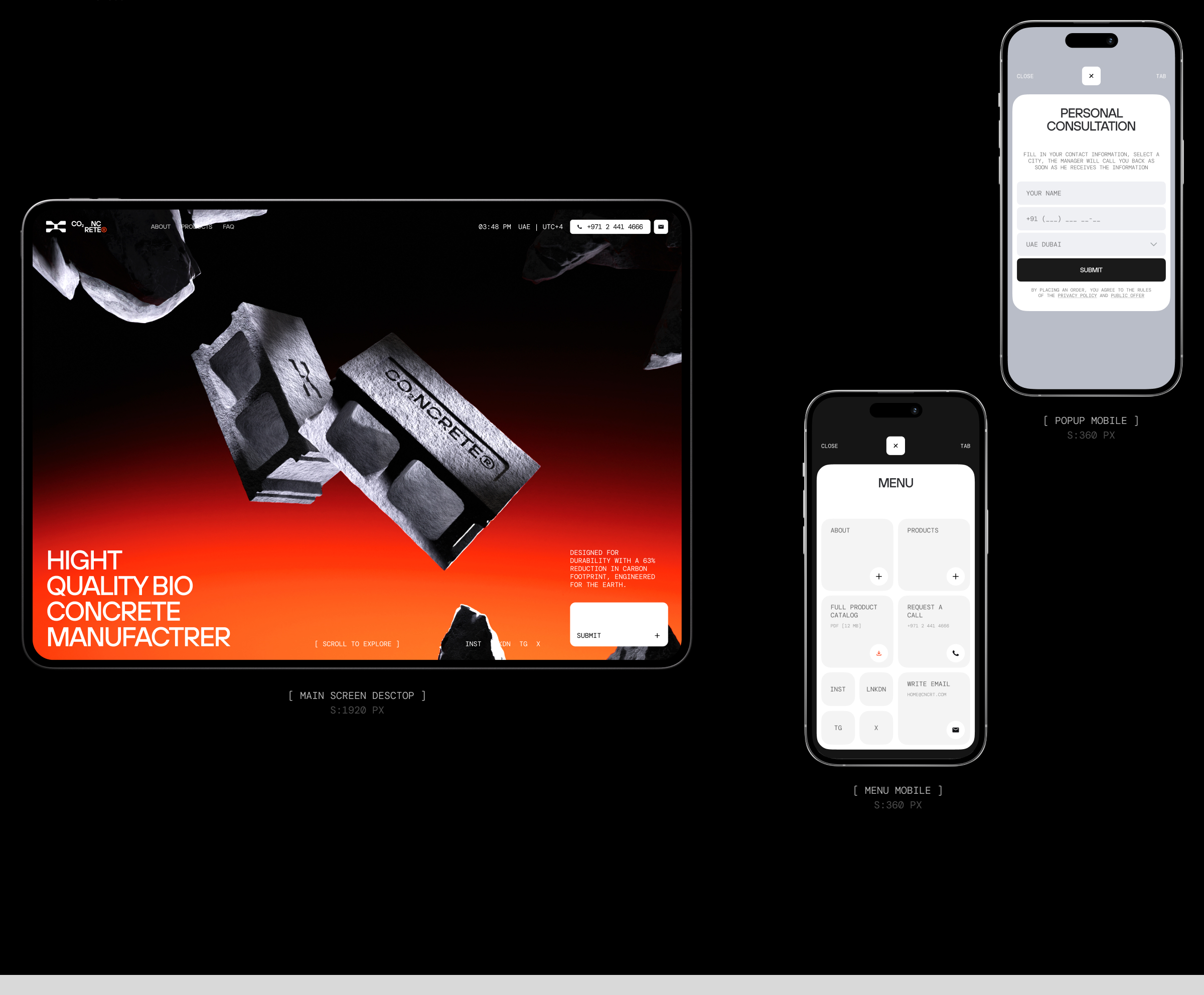 CO₂NCRETE® MANUFACTURER — Изображение №10 — Интерфейсы, Брендинг на Dprofile