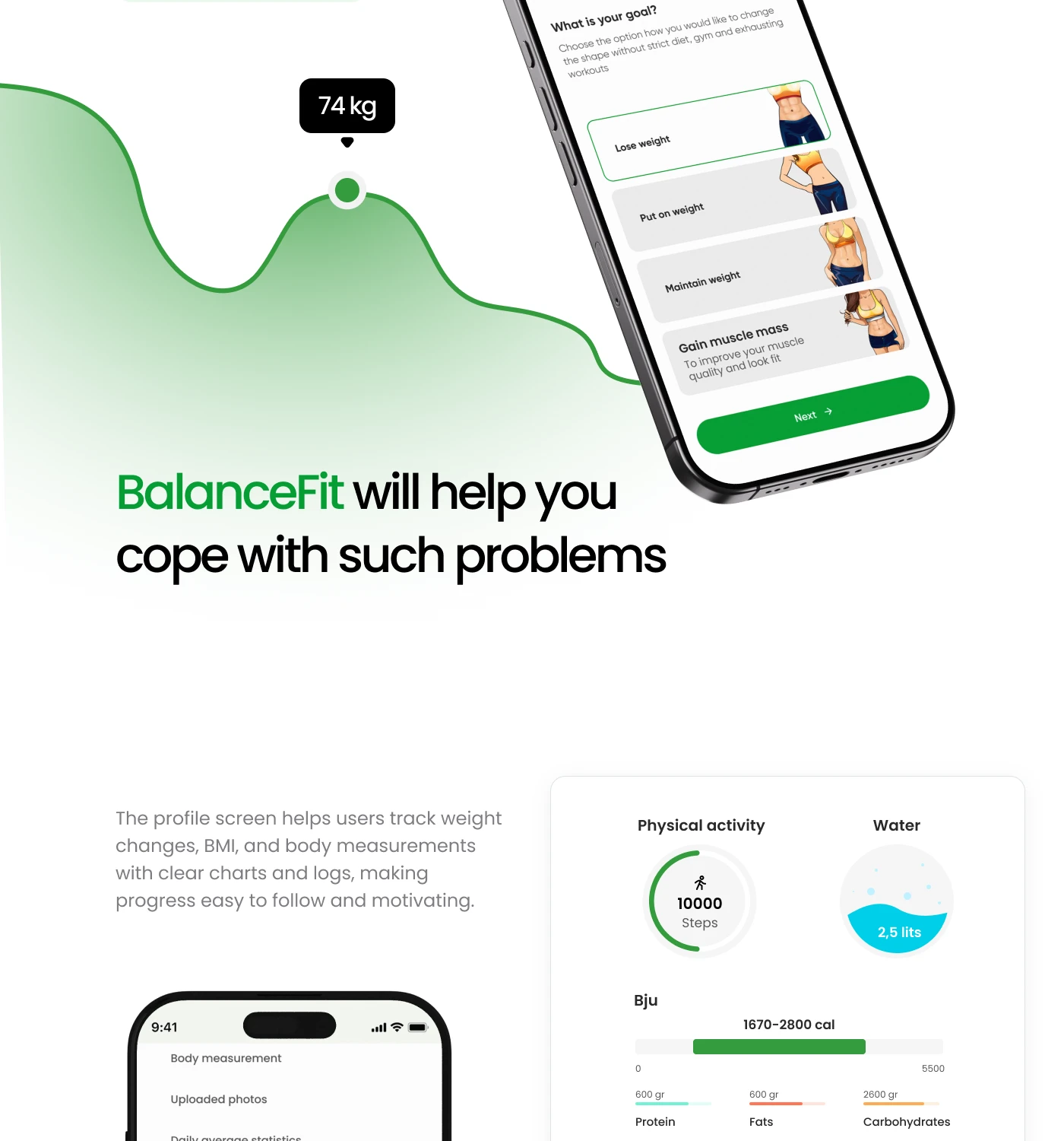 BalanceFit Mbile App Design — onboarding to insights — Изображение №6 — Интерфейсы на Dprofile