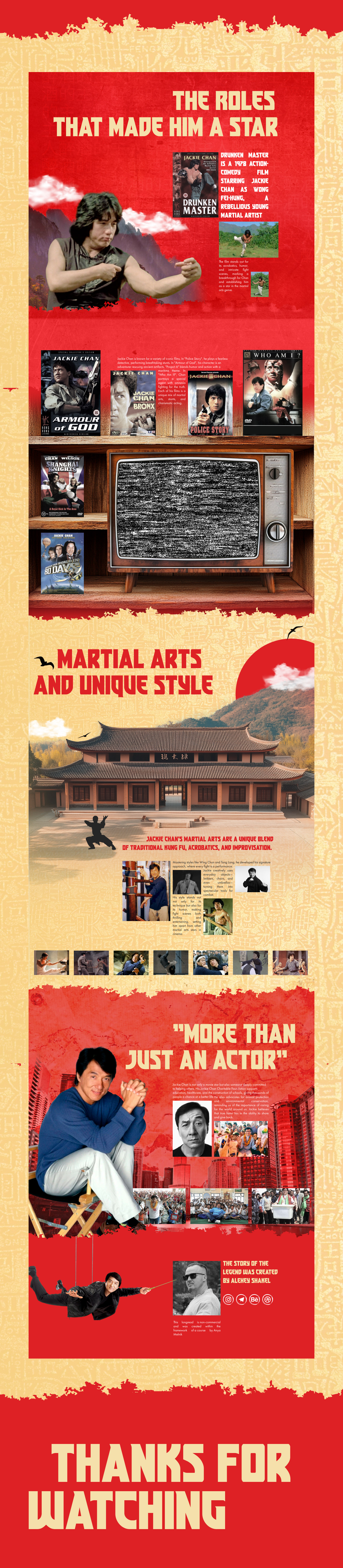 Сreative website about the great Jackie Chan — Изображение №3 — Интерфейсы на Dprofile