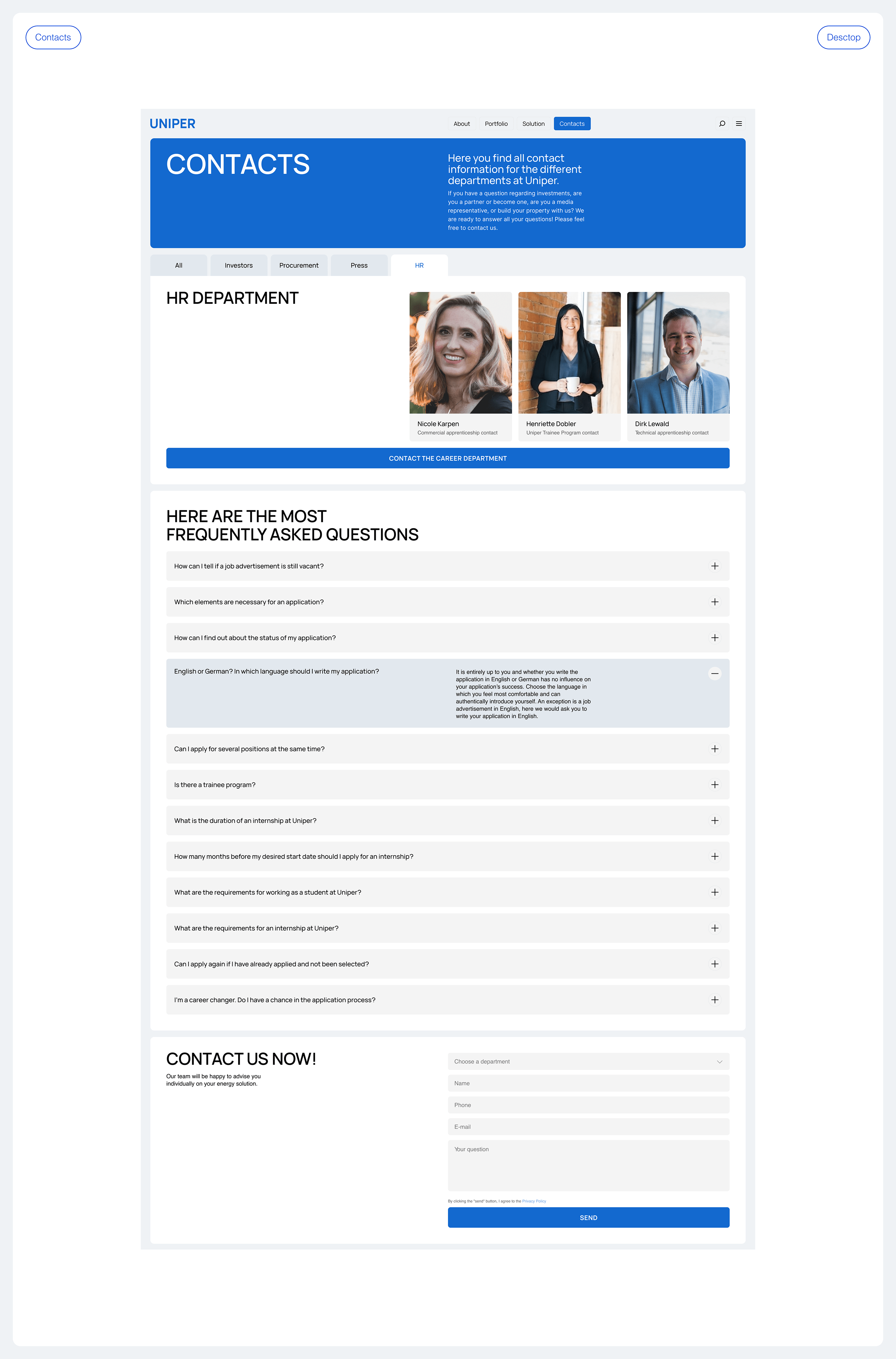 Uniper | corporate website — Изображение №12 — Интерфейсы на Dprofile