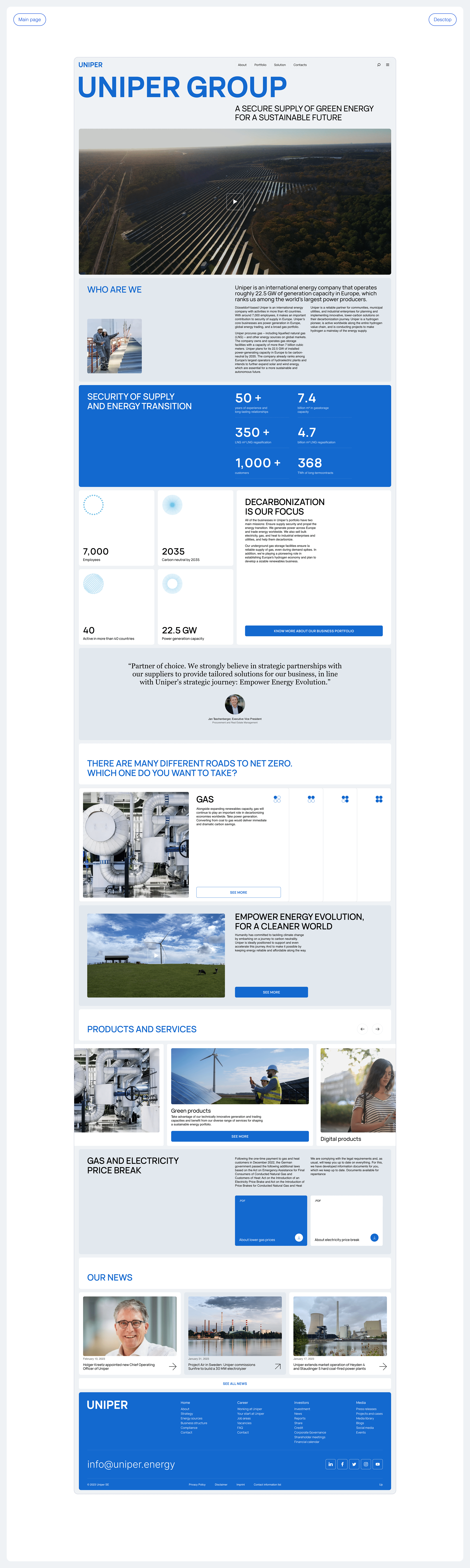 Uniper | corporate website — Изображение №2 — Интерфейсы на Dprofile