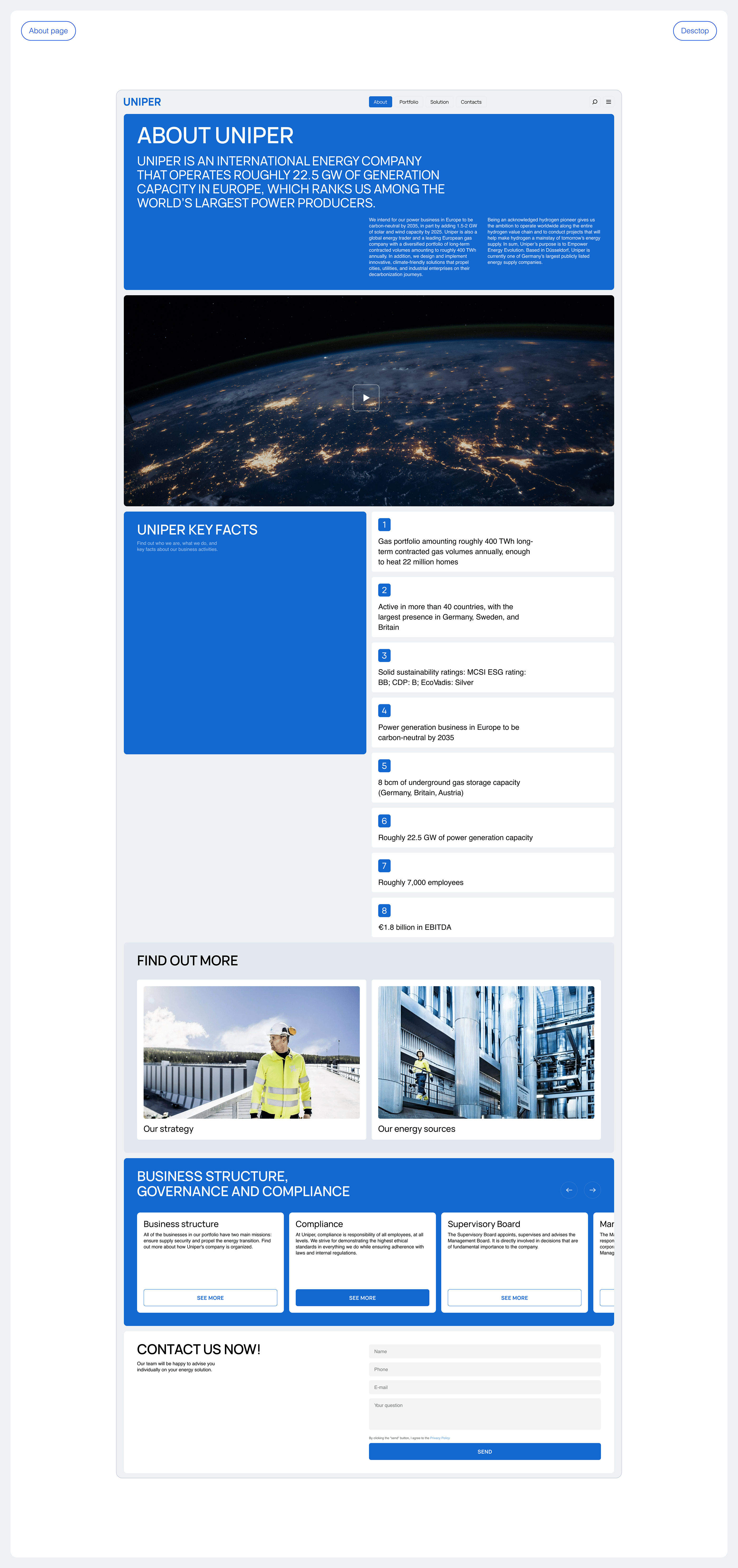 Uniper | corporate website — Изображение №6 — Интерфейсы на Dprofile