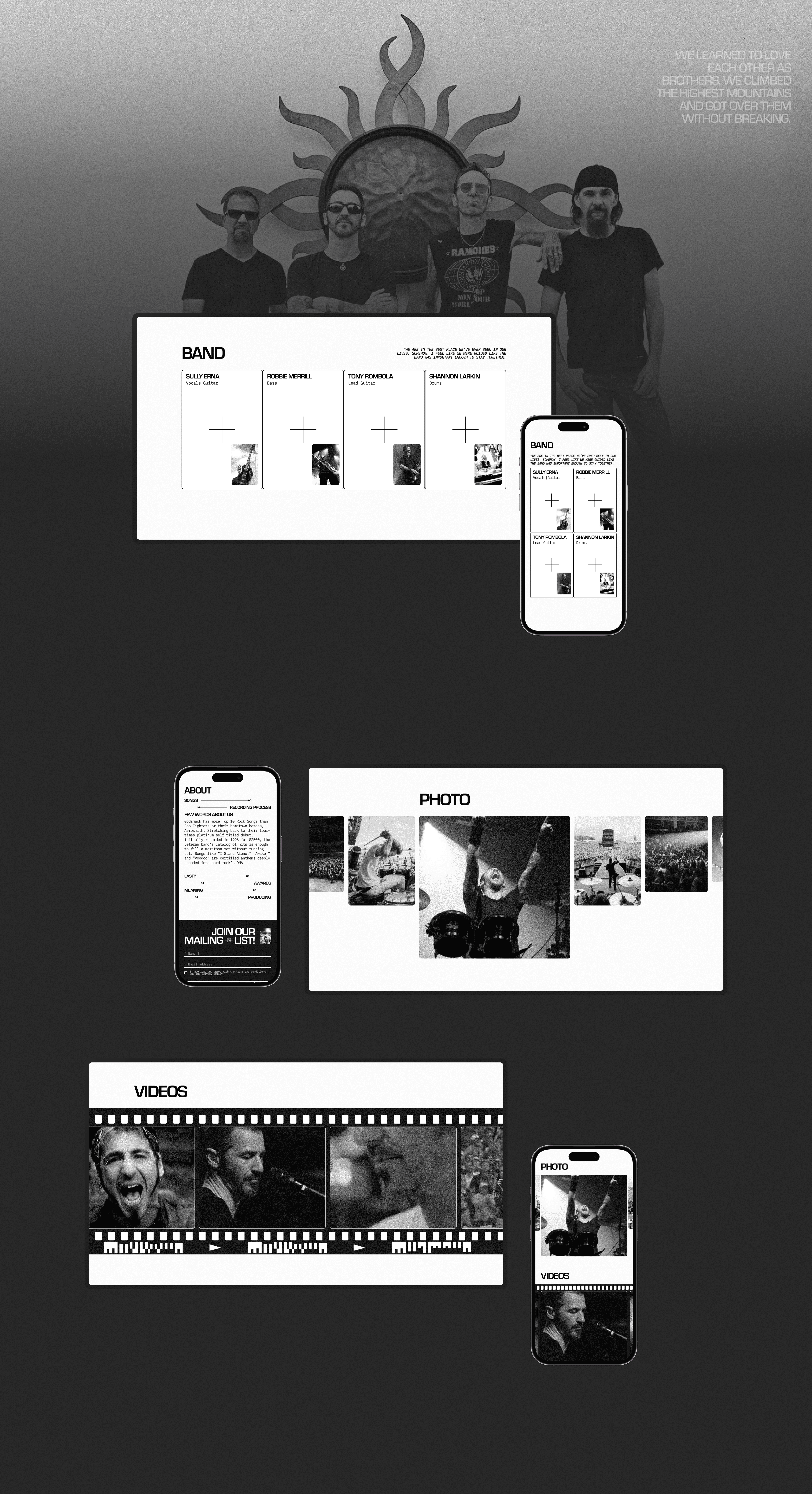 GODSMACK | redesign concept — Изображение №5 — Интерфейсы, Анимация на Dprofile