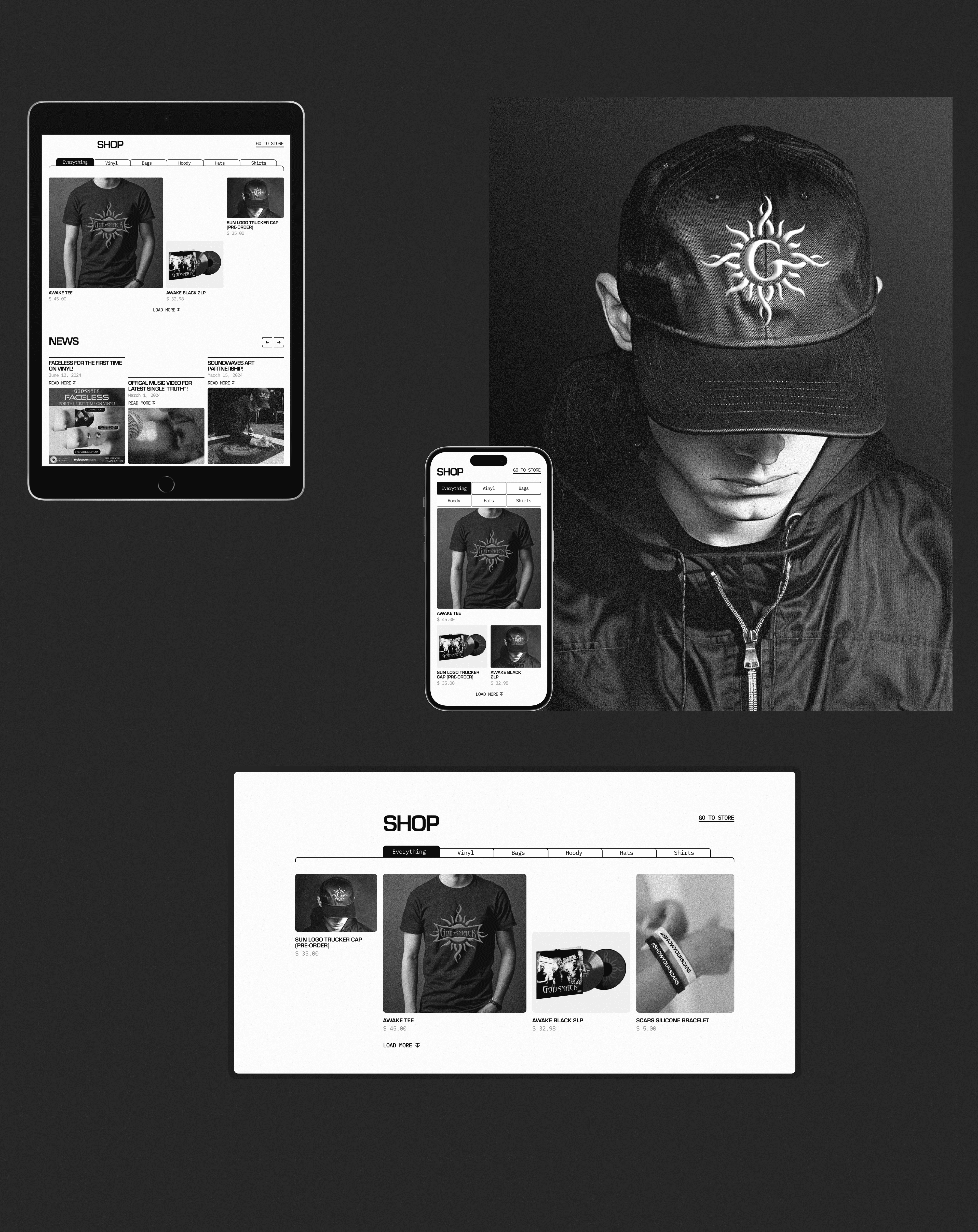 GODSMACK | redesign concept — Изображение №8 — Интерфейсы, Анимация на Dprofile