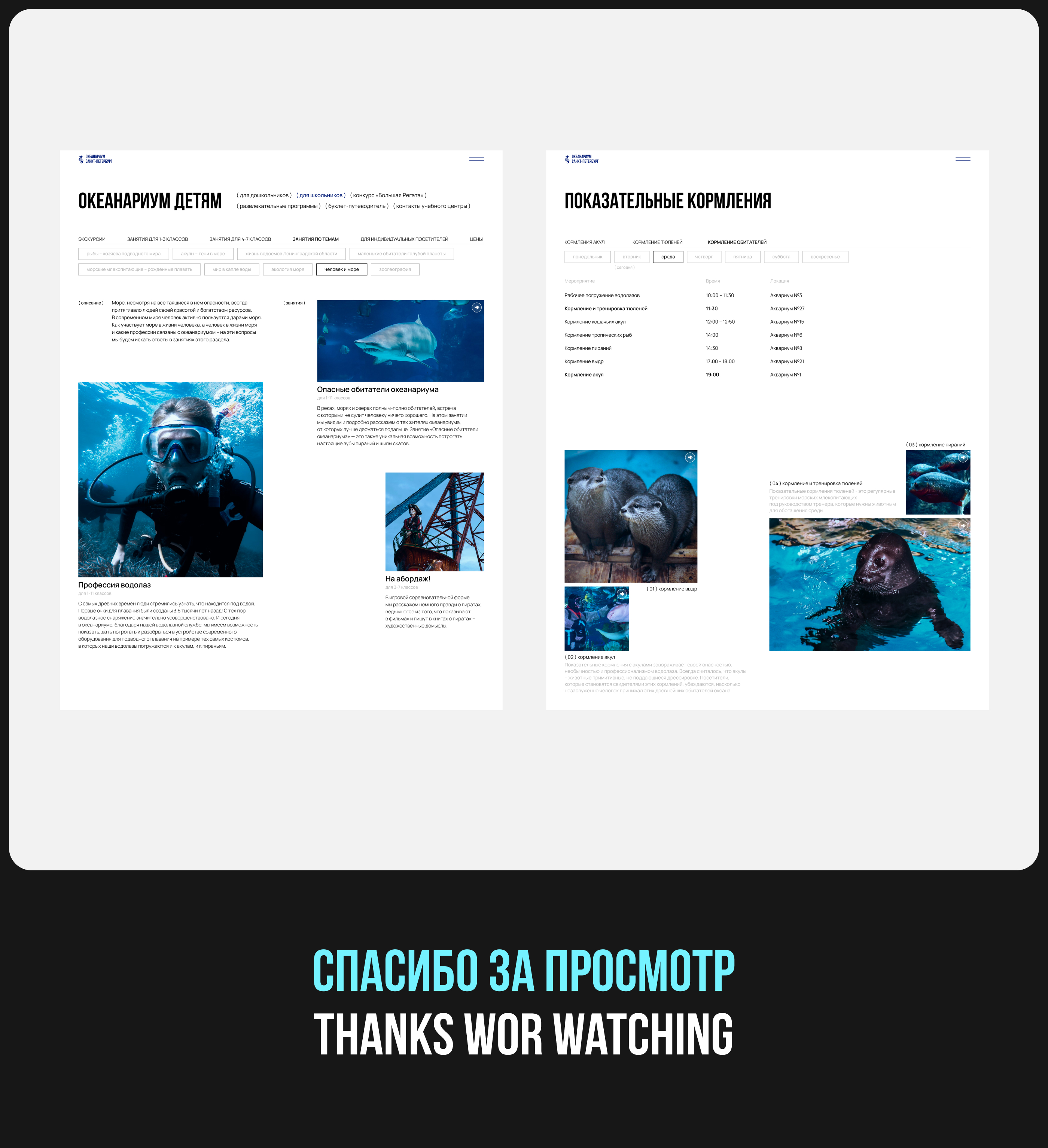 ОКЕАНАРИУМ | website redesign aquarium — Изображение №6 — Интерфейсы, Брендинг на Dprofile