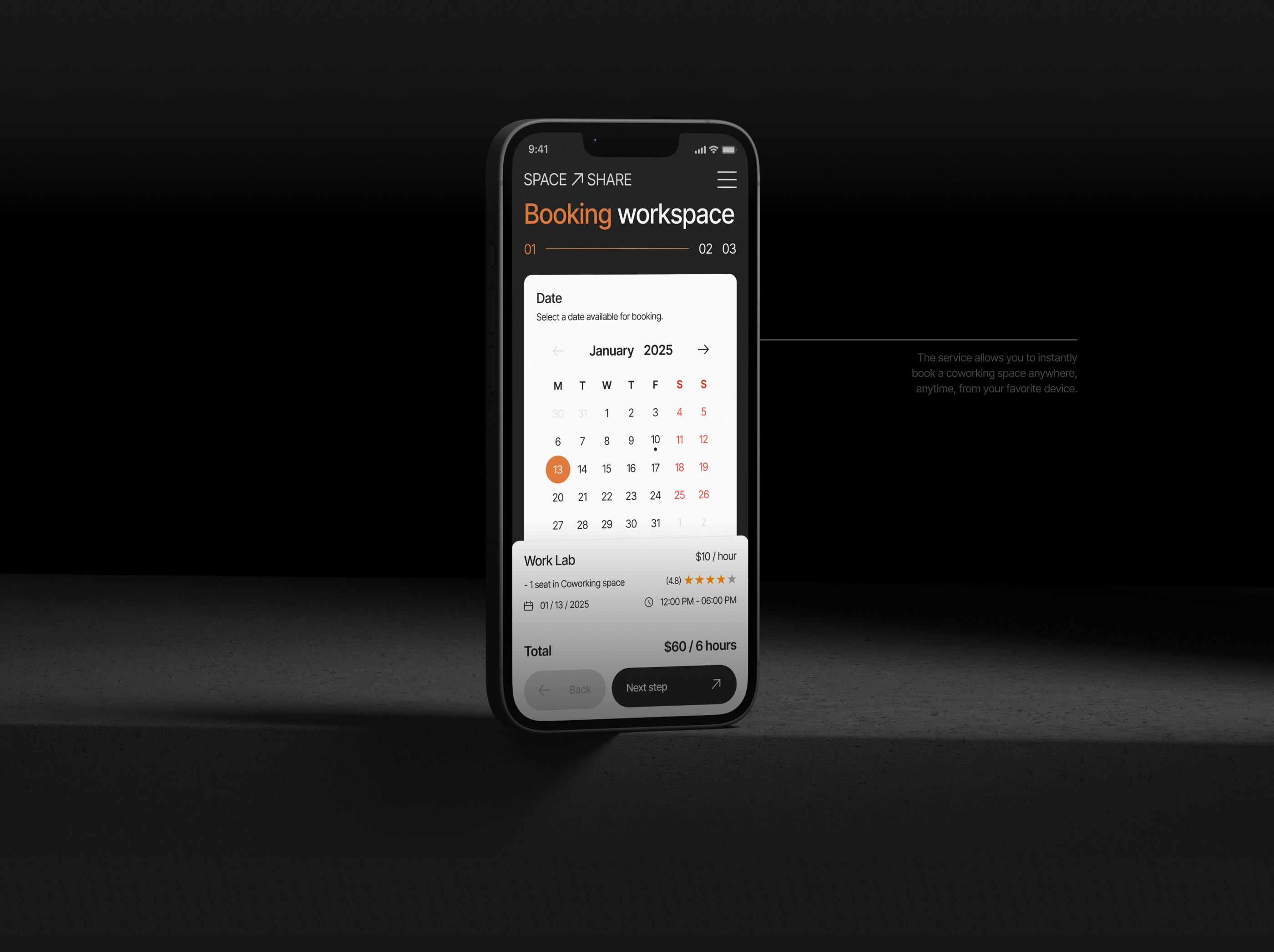 SPACE SHARE / Booking service / UI/UX design — Изображение №5 — Интерфейсы на Dprofile