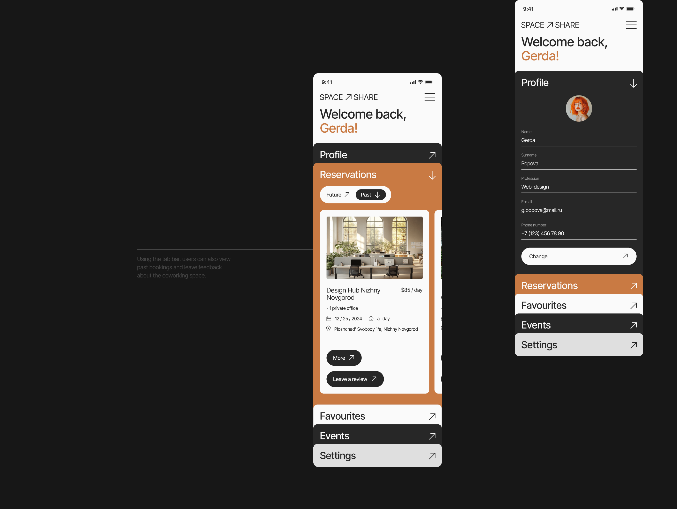 SPACE SHARE / Booking service / UI/UX design — Изображение №18 — Интерфейсы на Dprofile