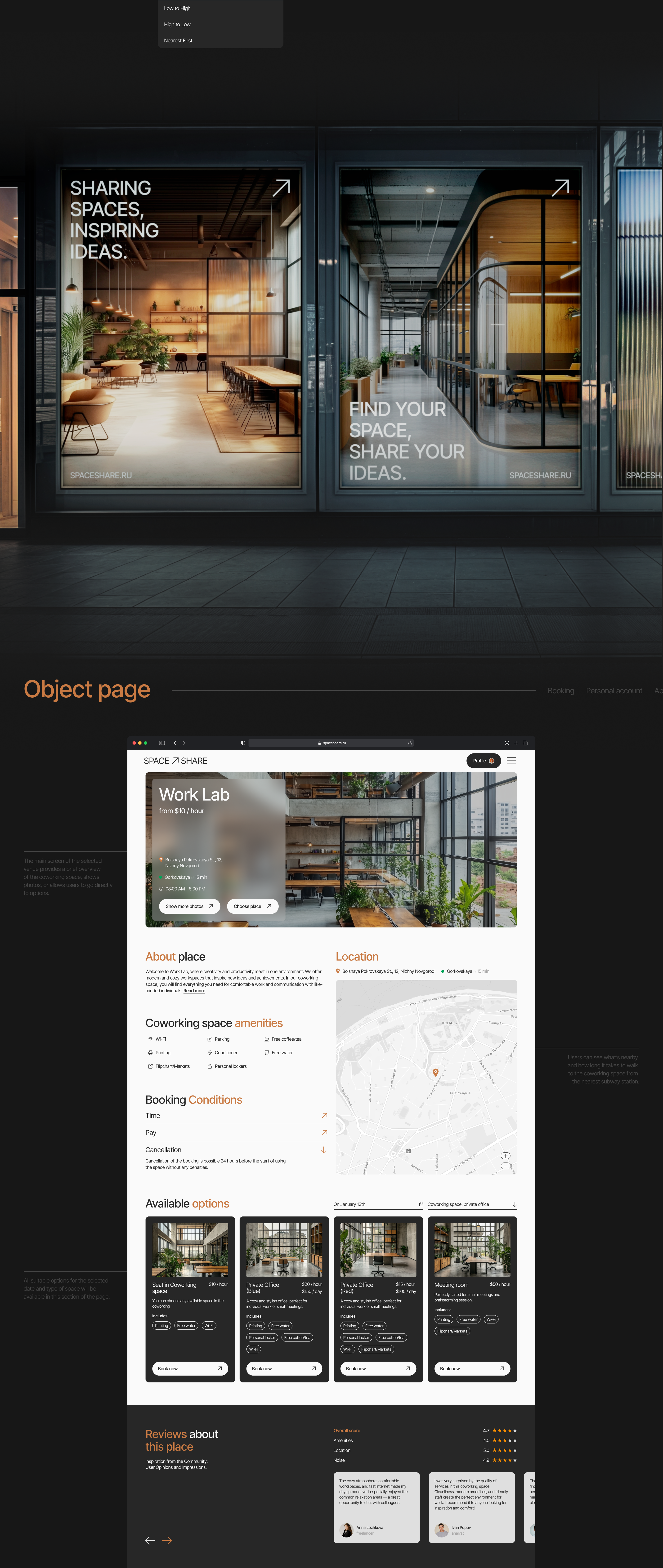 SPACE SHARE / Booking service / UI/UX design — Изображение №13 — Интерфейсы на Dprofile