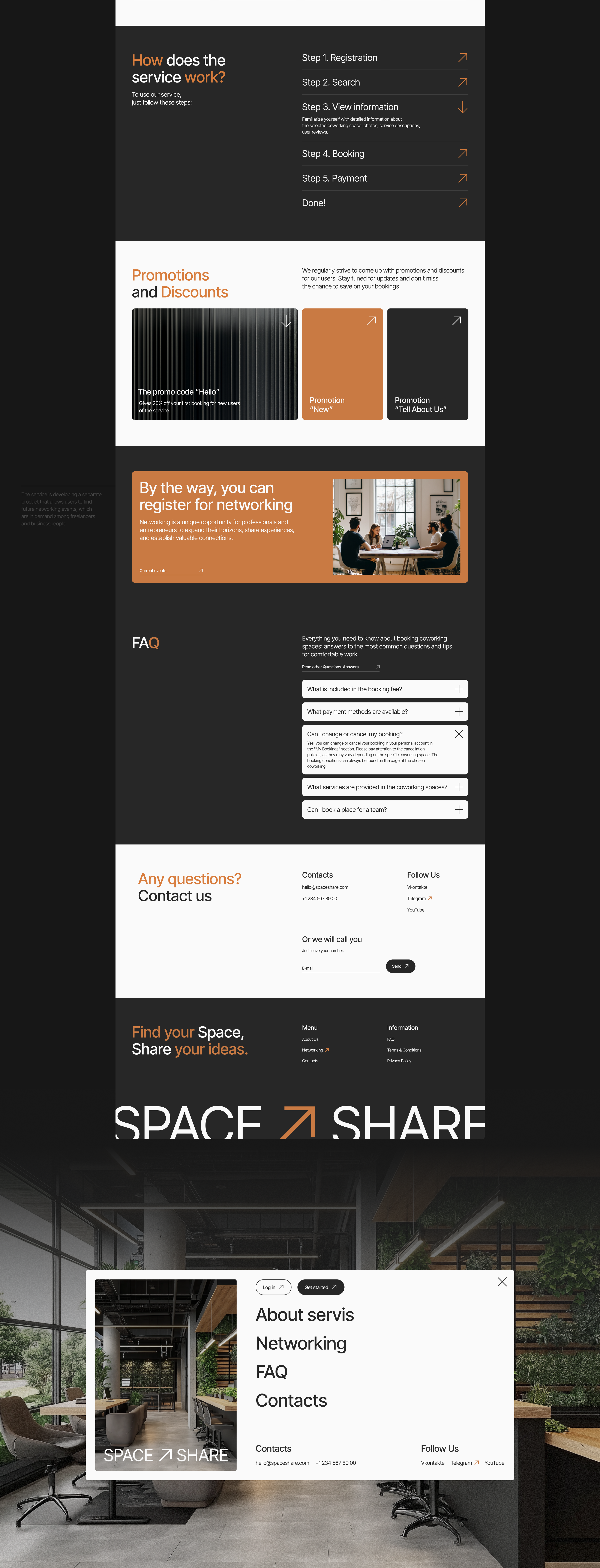 SPACE SHARE / Booking service / UI/UX design — Изображение №11 — Интерфейсы на Dprofile
