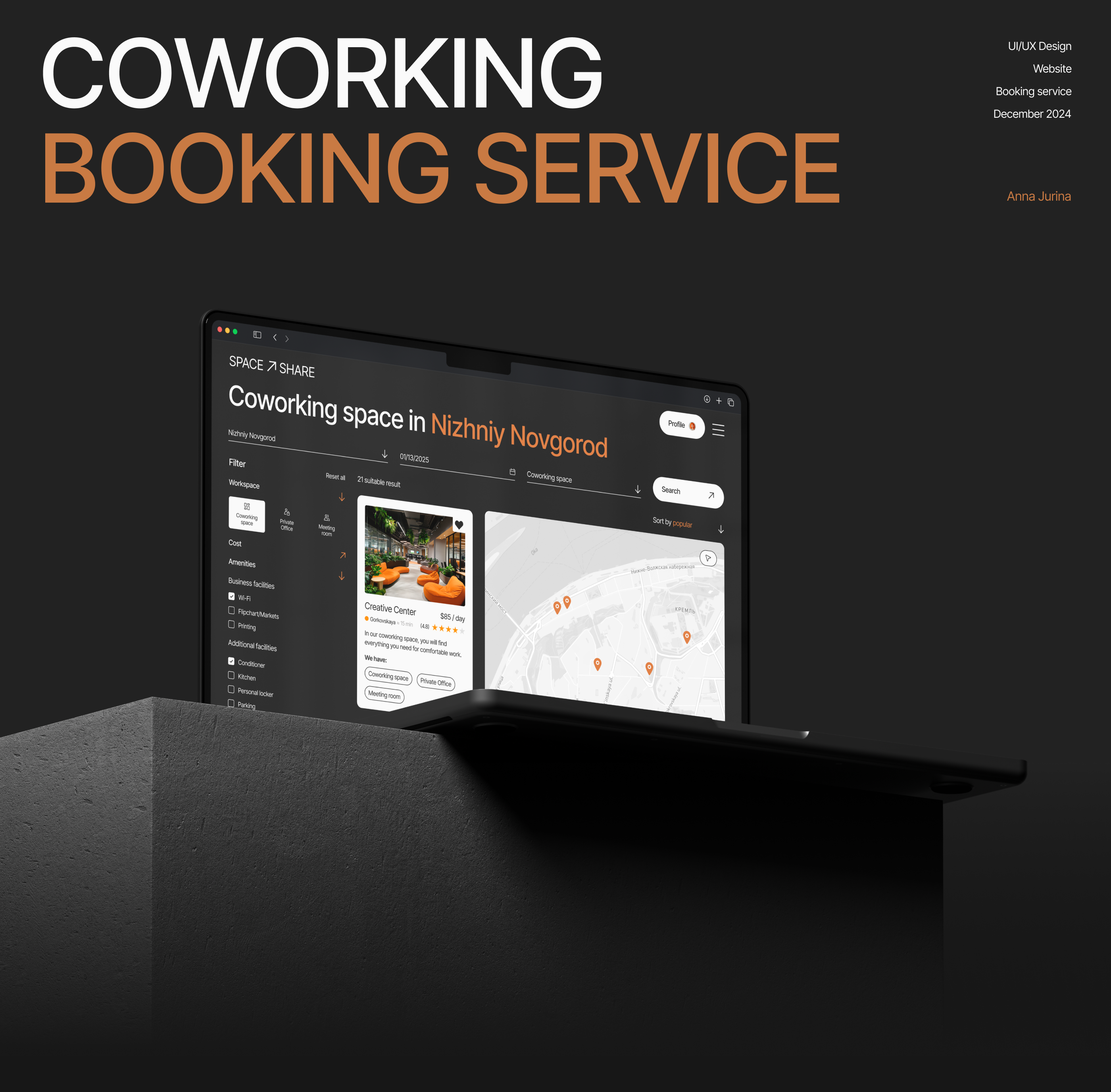 SPACE SHARE / Booking service / UI/UX design — Изображение №1 — Интерфейсы на Dprofile