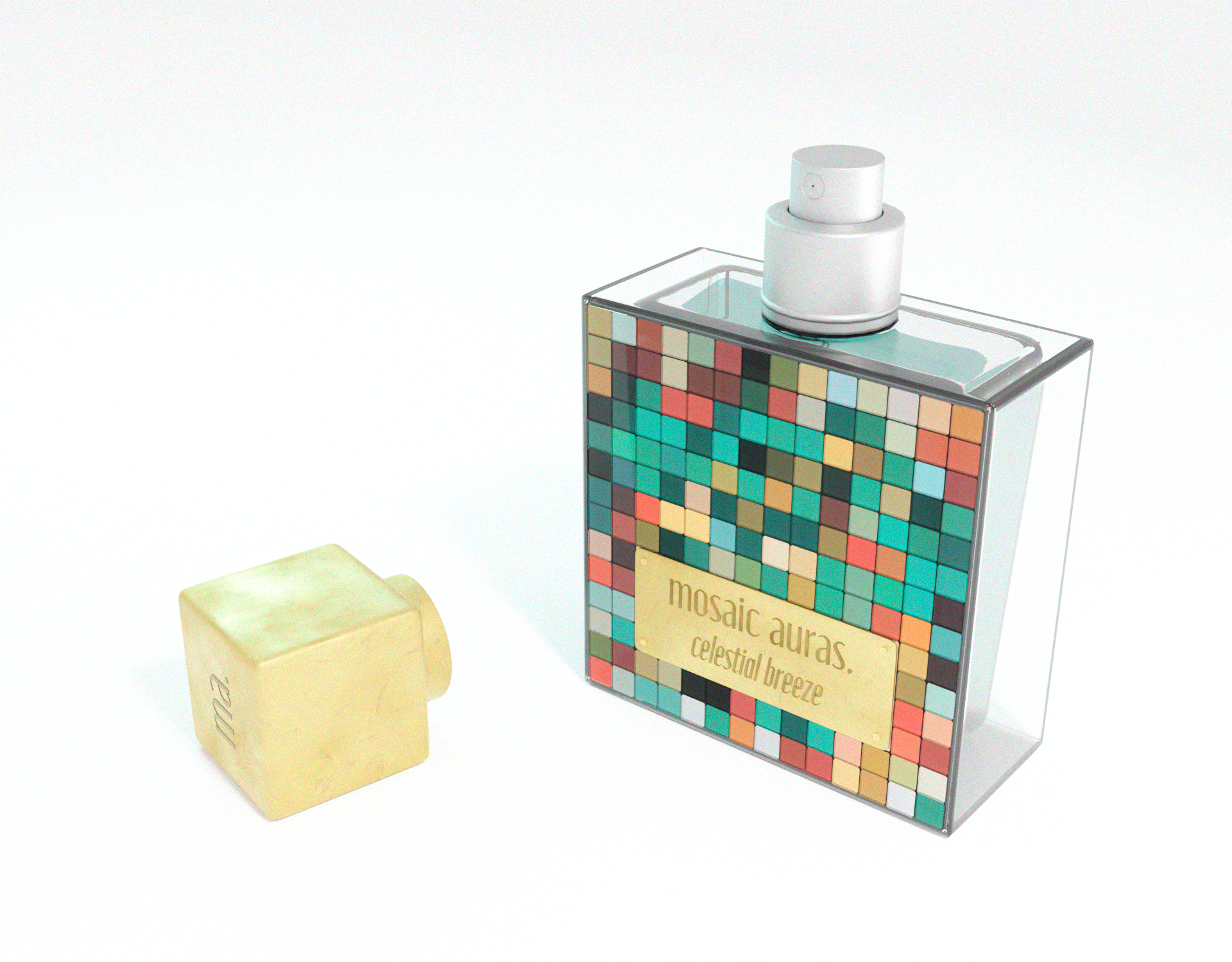 mosaic auras. perfume — Изображение №8 — Брендинг, 3D на Dprofile
