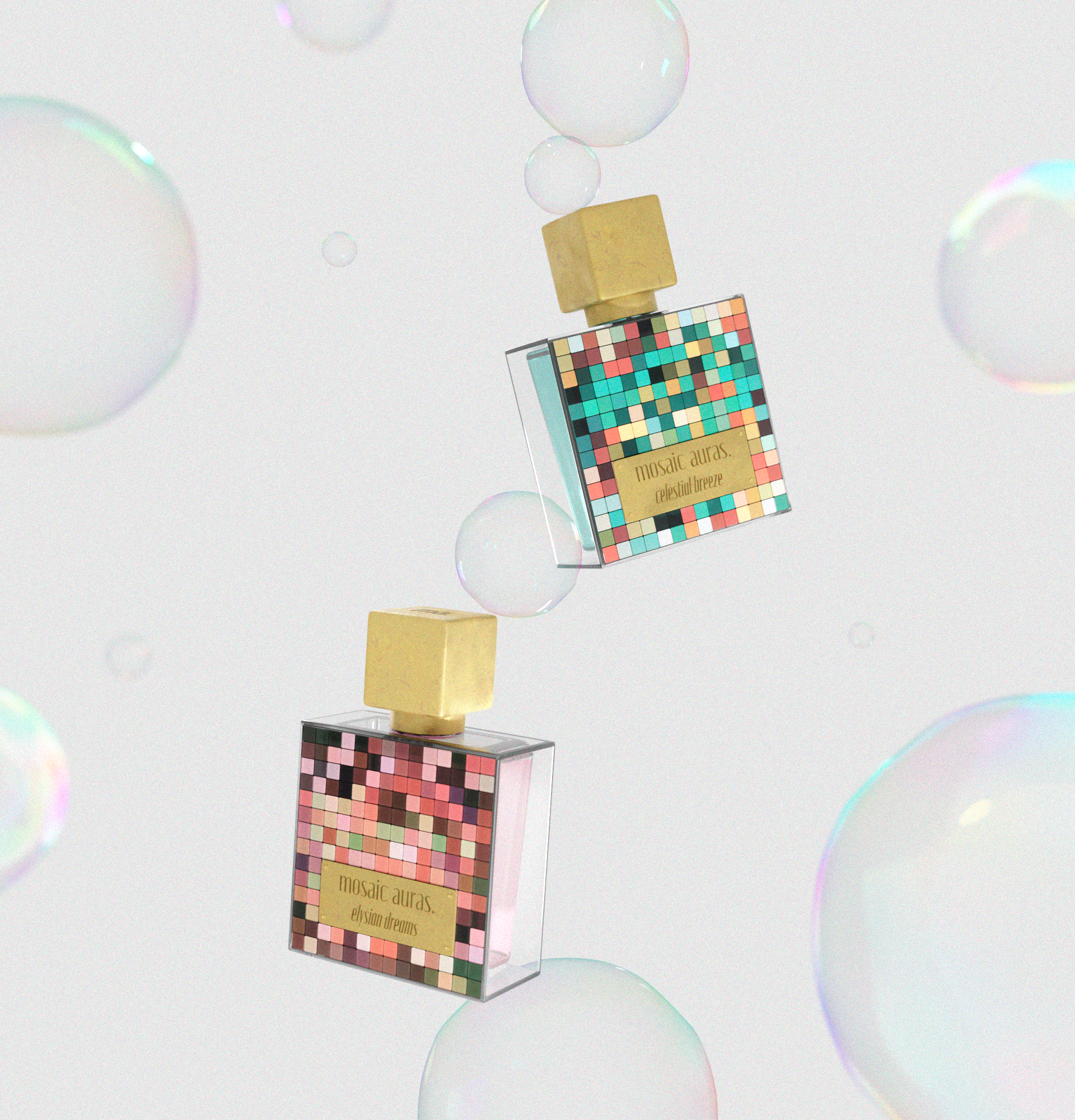 mosaic auras. perfume — Изображение №12 — Брендинг, 3D на Dprofile