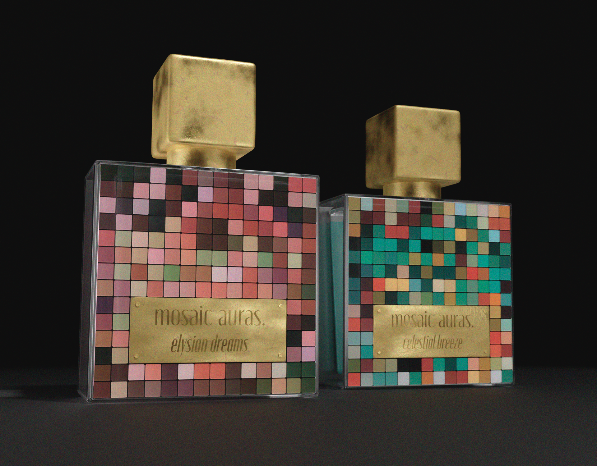 mosaic auras. perfume — Изображение №9 — Брендинг, 3D на Dprofile