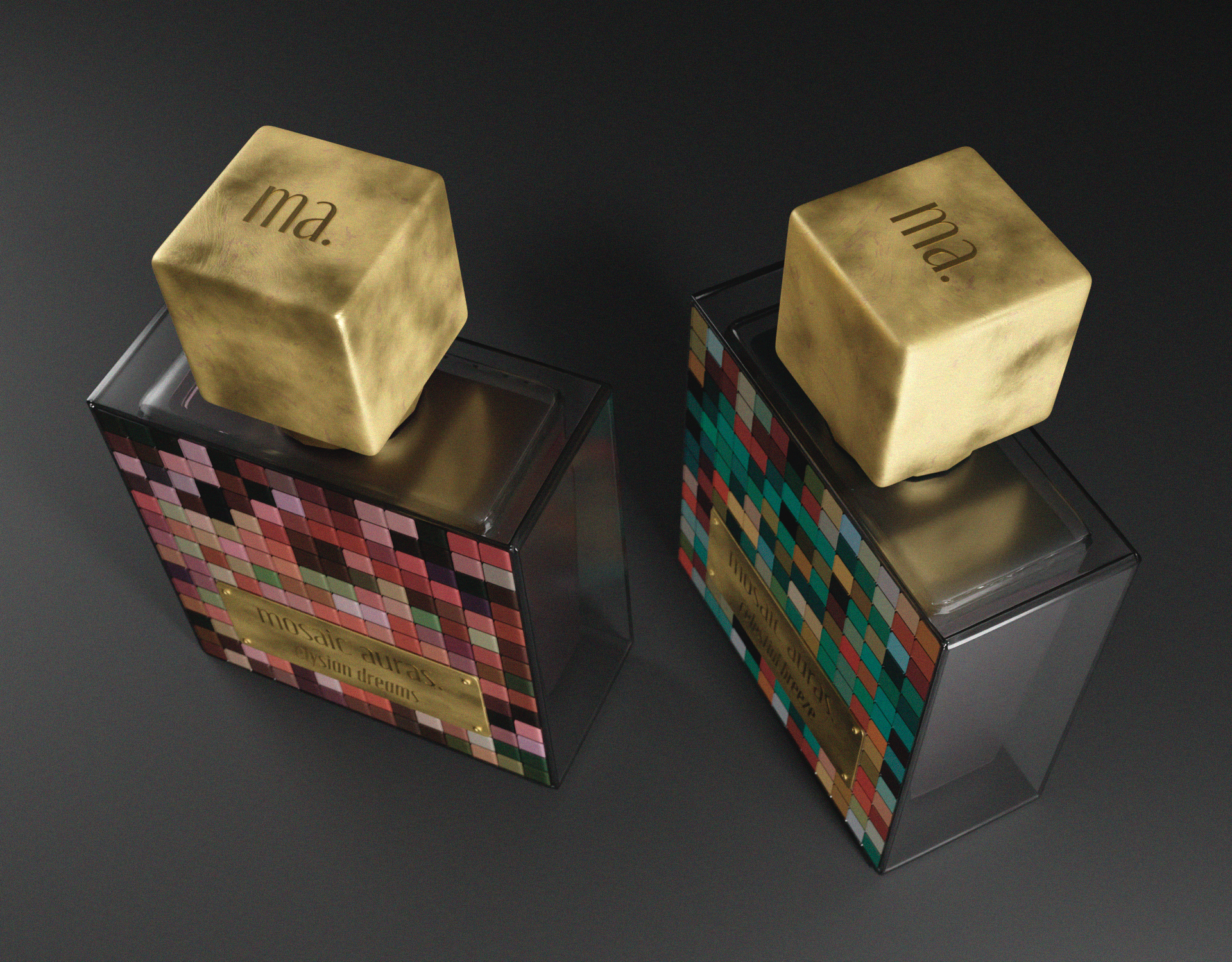 mosaic auras. perfume — Изображение №10 — Брендинг, 3D на Dprofile