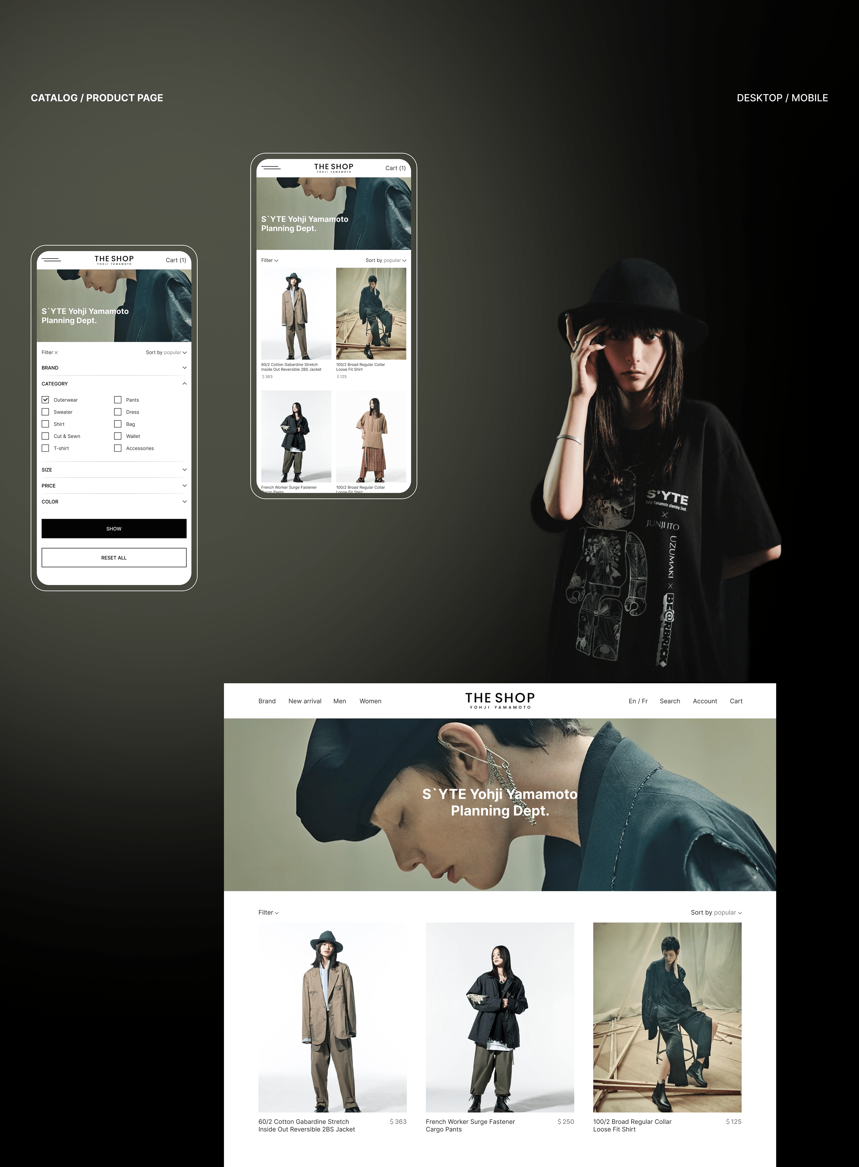 Yohji Yamamoto / E-commerce redesign — Изображение №5 — Интерфейсы на Dprofile