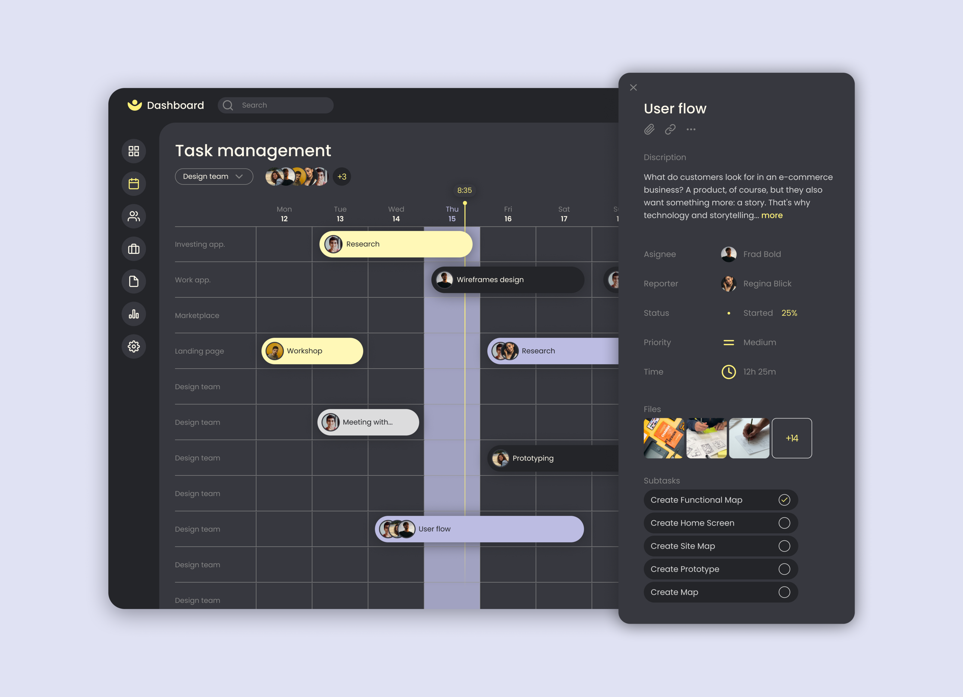 Dashboard task management — Изображение №1 — Интерфейсы на Dprofile