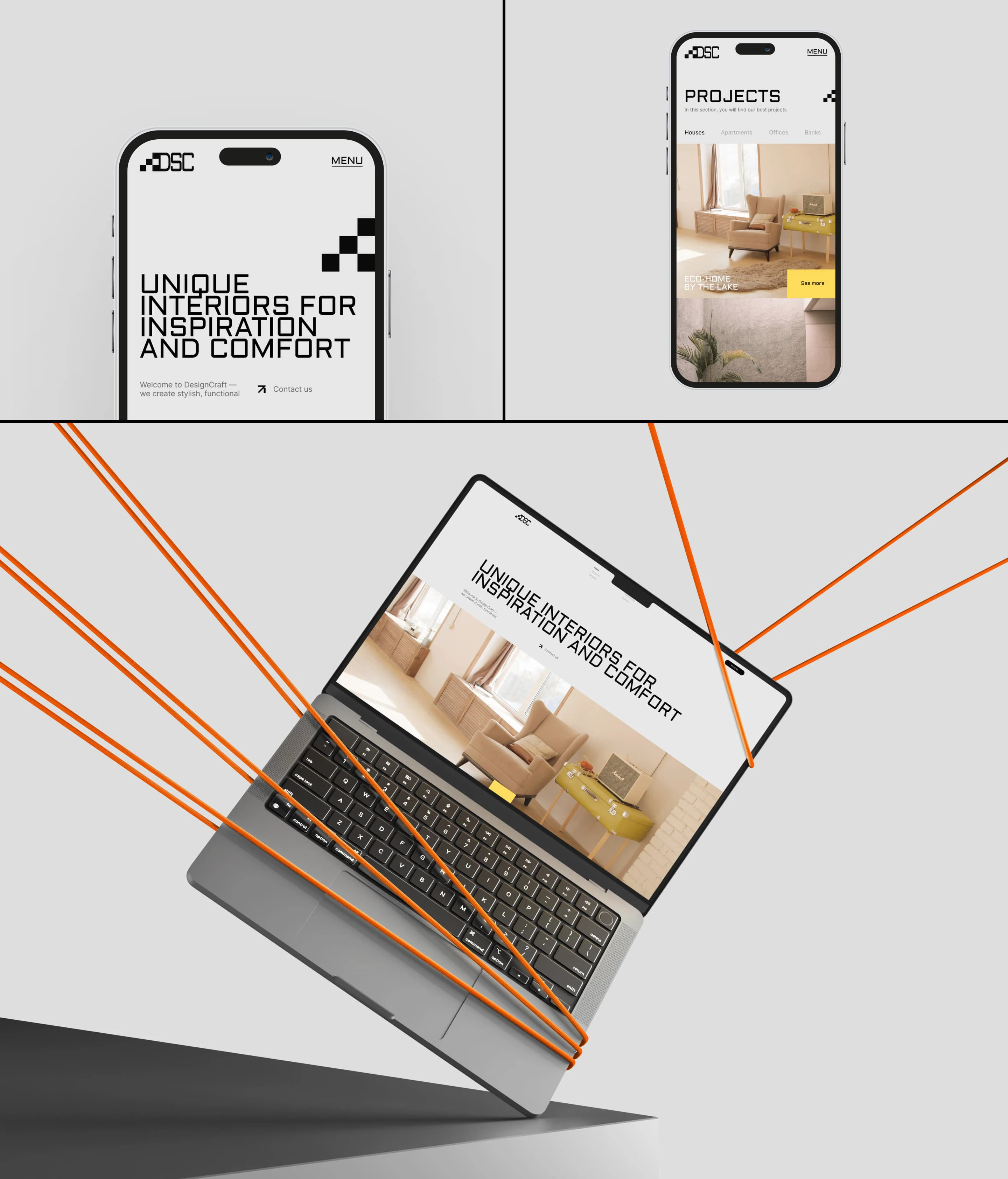 Interior Design Website — DesignCraft — Изображение №1 — Интерфейсы, Брендинг на Dprofile