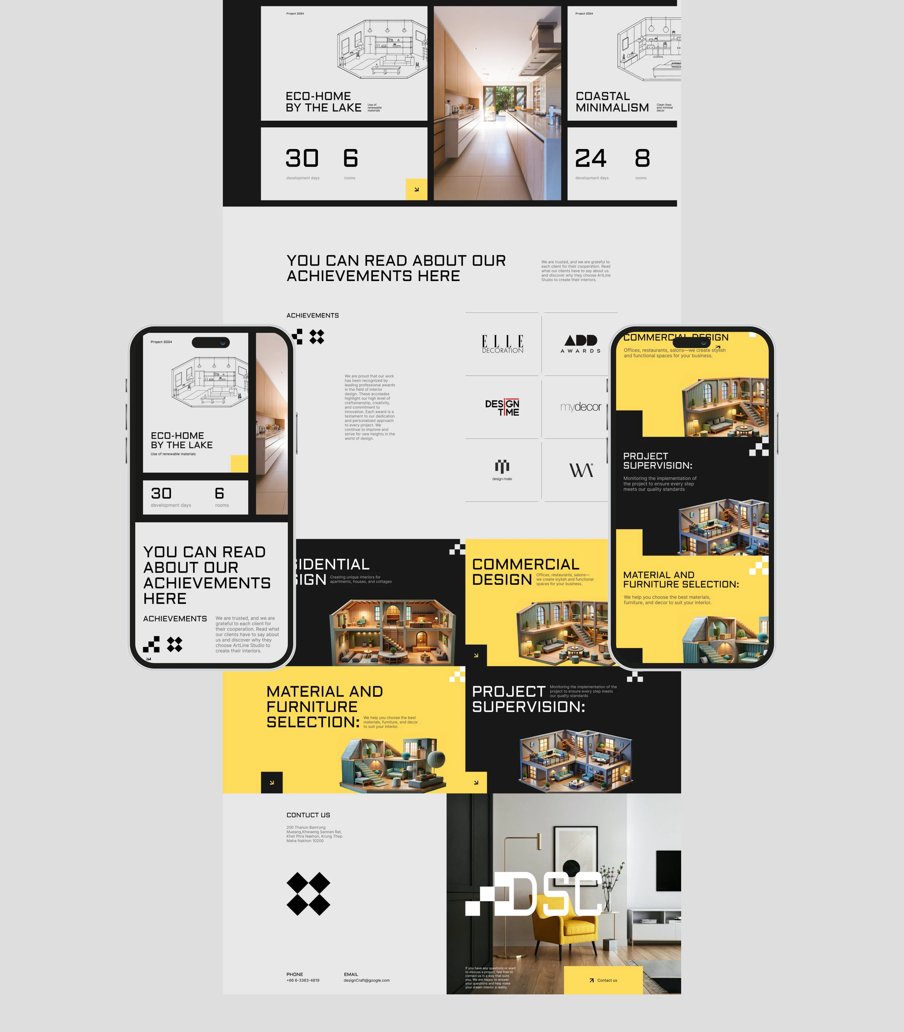 Interior Design Website — DesignCraft — Изображение №4 — Интерфейсы, Брендинг на Dprofile